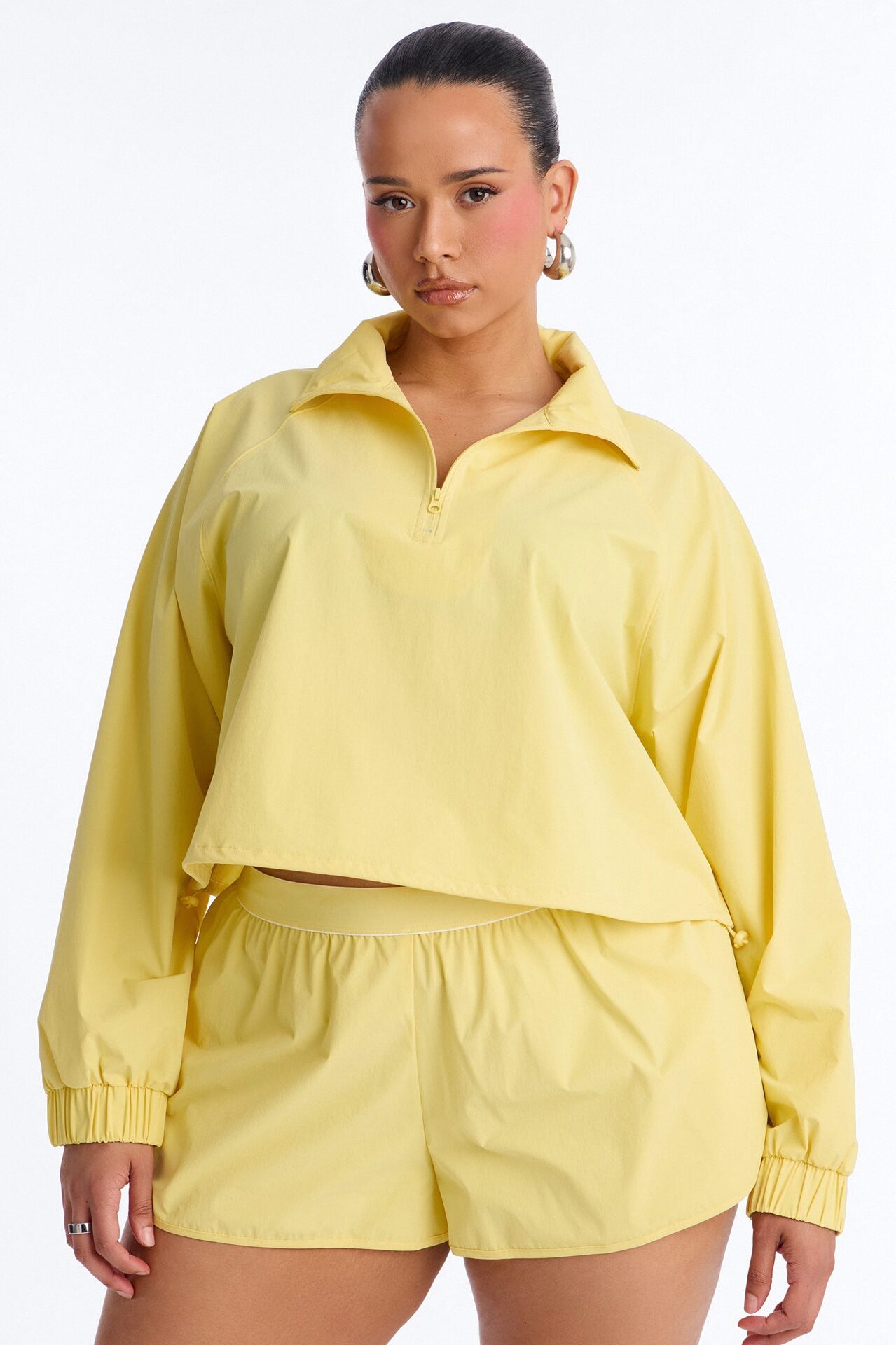 Alora Windbreaker Lounge Quarter Zip - Yellow