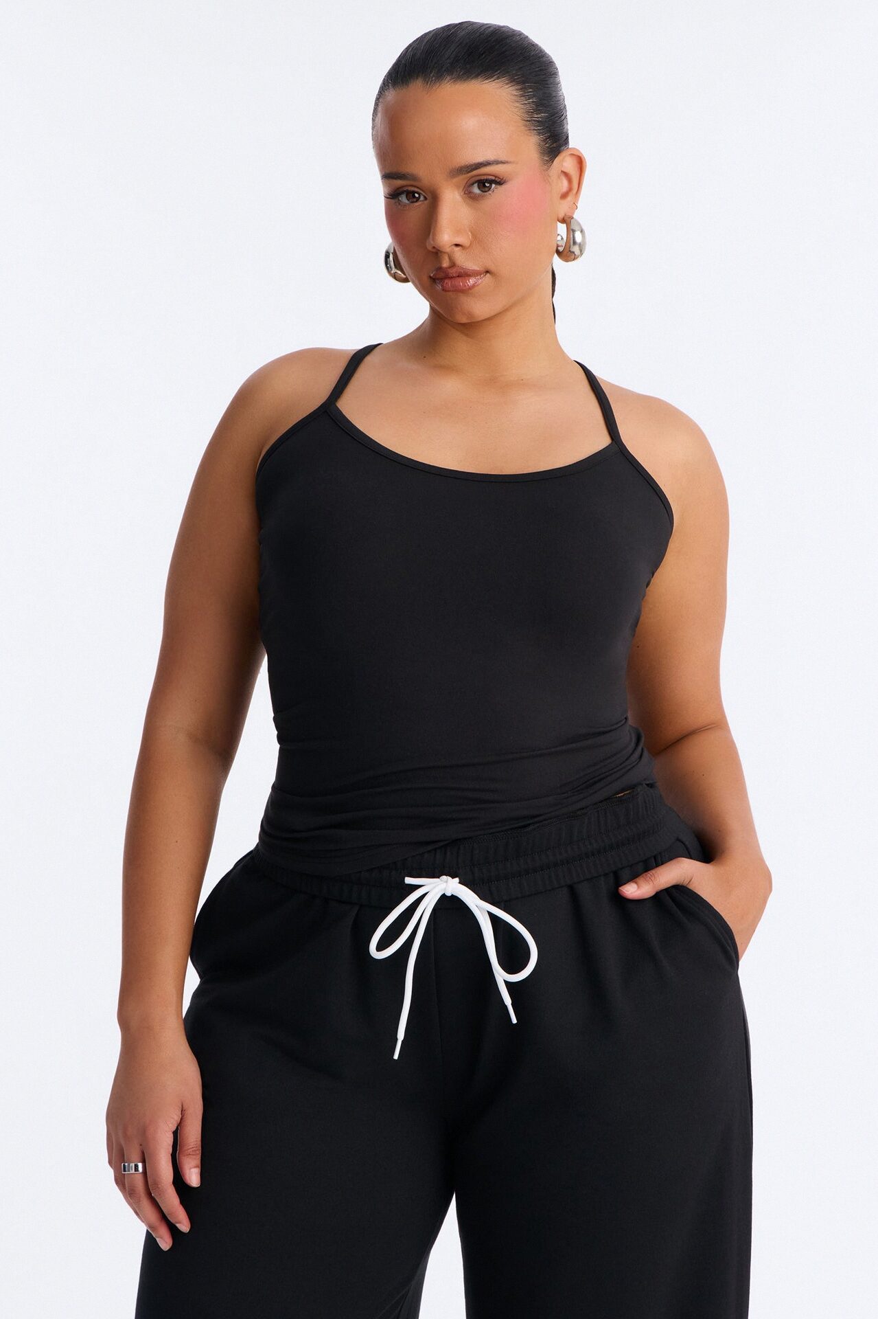 Tiana Wide Leg Pant Set - Black