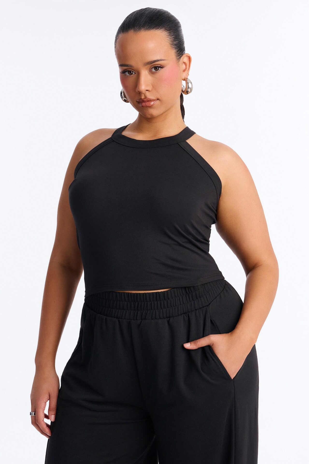 Never Too Late Pant Set - Black
