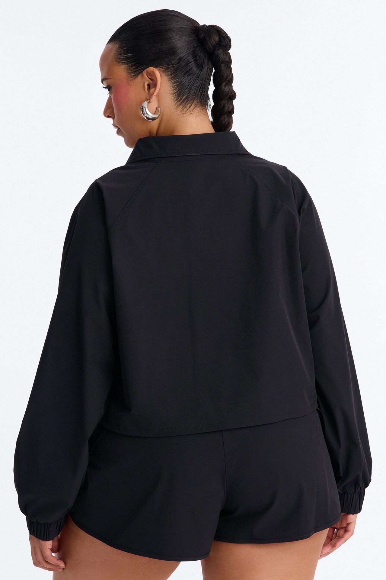 Alora Windbreaker Lounge Quarter Zip - Black