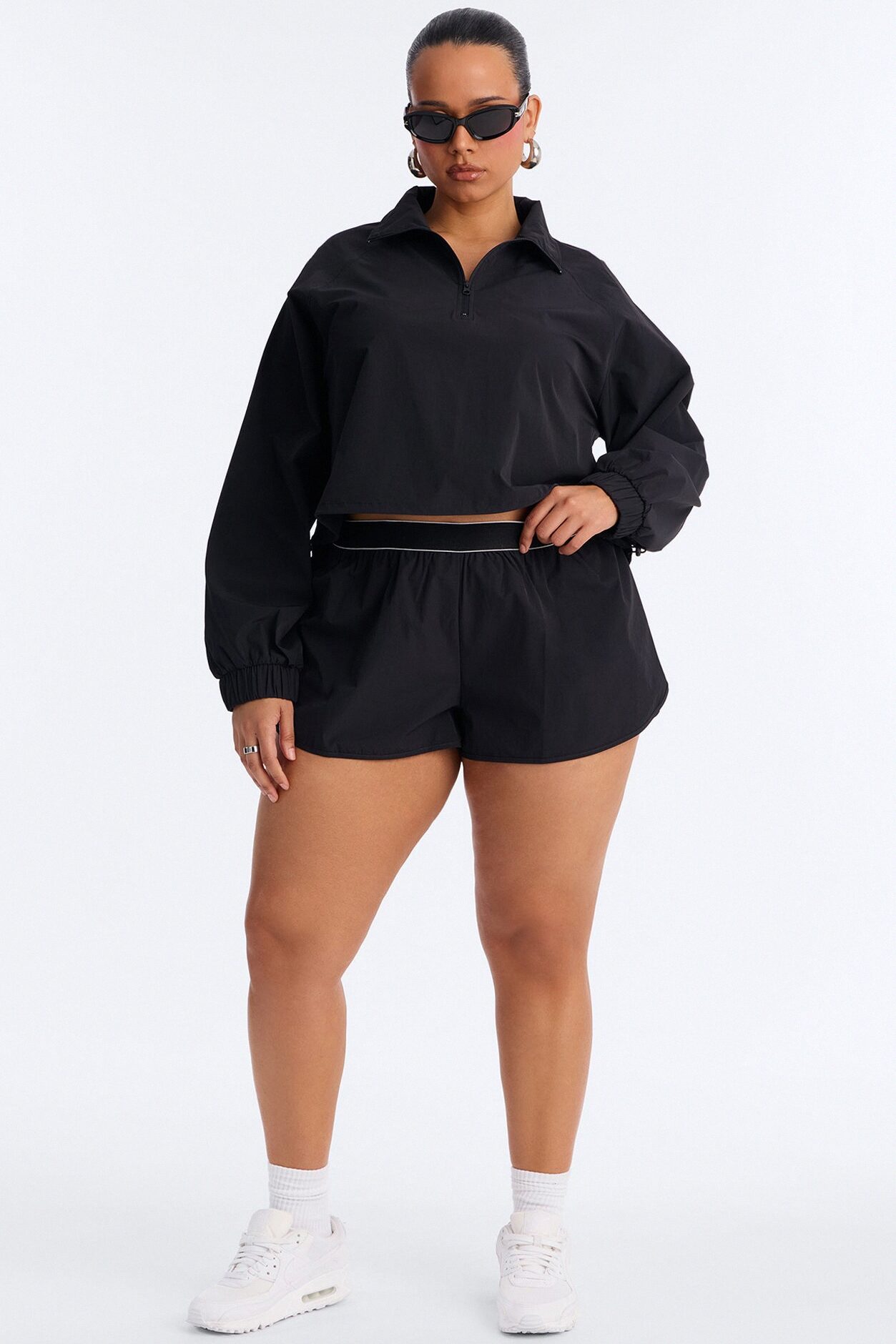 Alora Windbreaker Lounge Short - Black