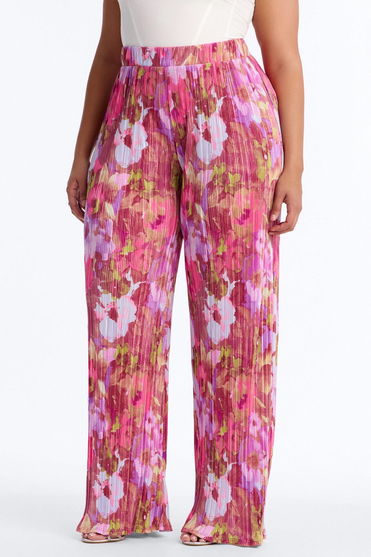 Pure Bliss Printed Plisse Pant - Purple/combo