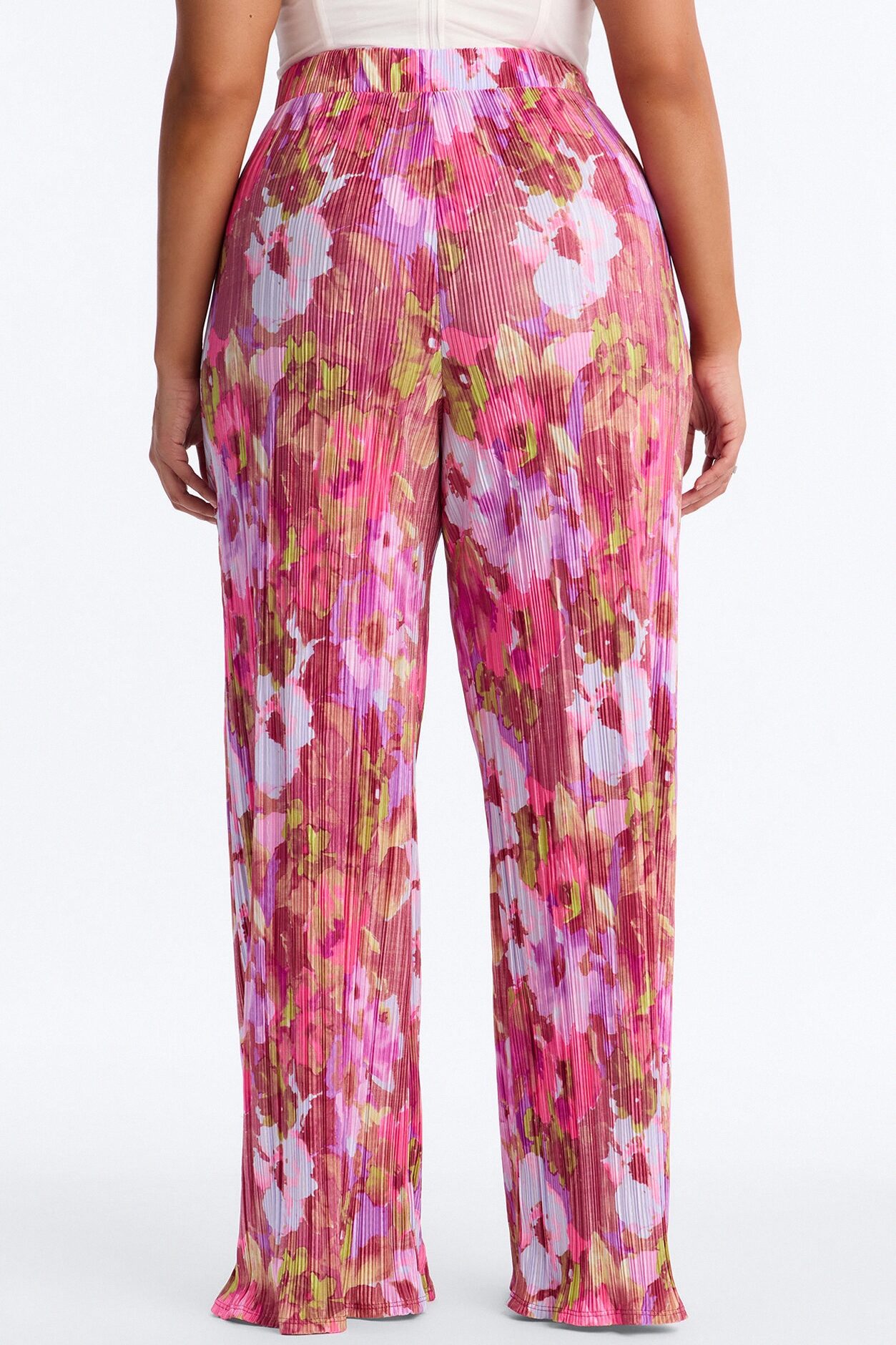 Pure Bliss Printed Plisse Pant - Purple/combo