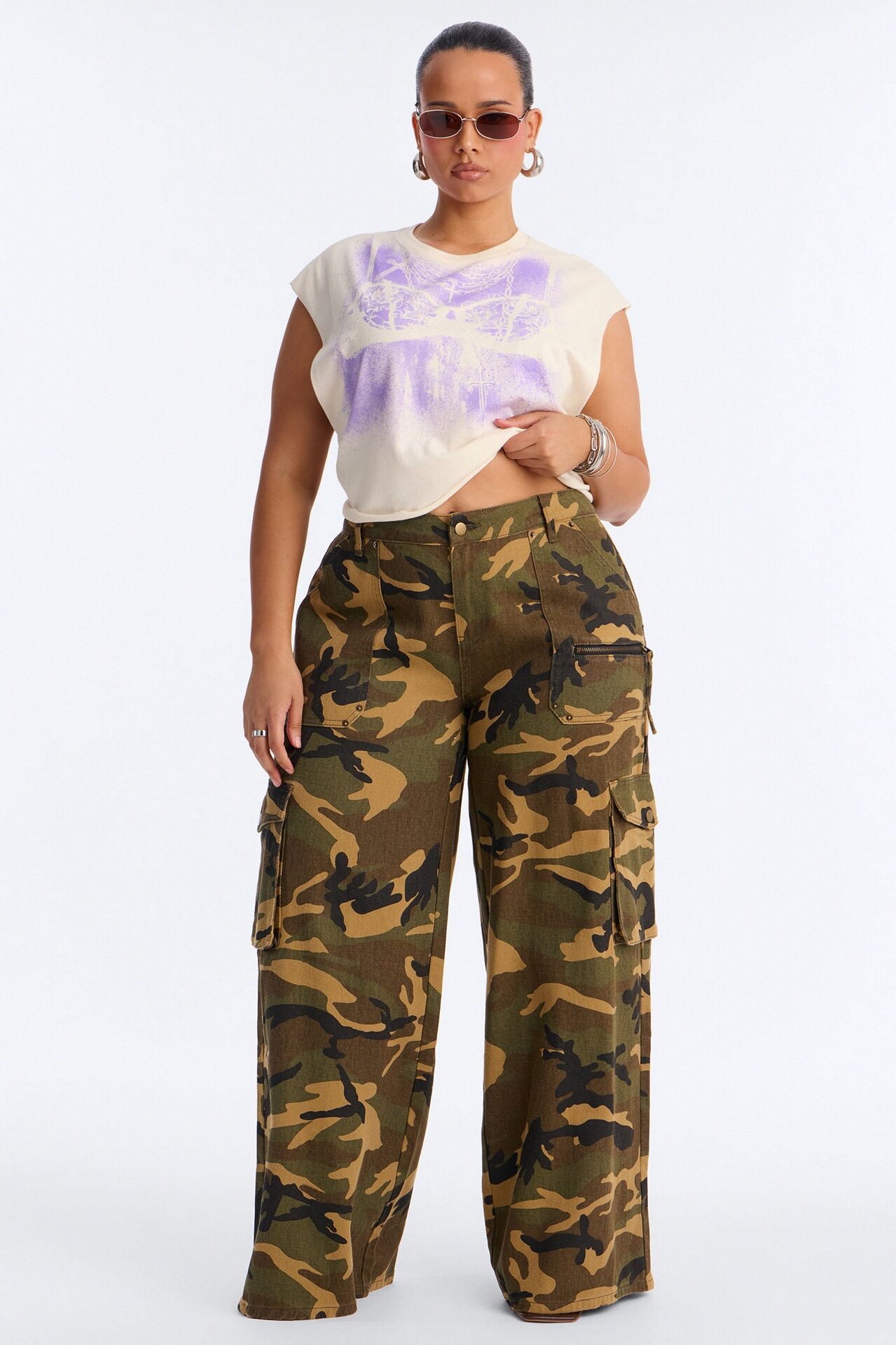 Love Me Lingerie With Chains Crop Muscle Tank - Natural