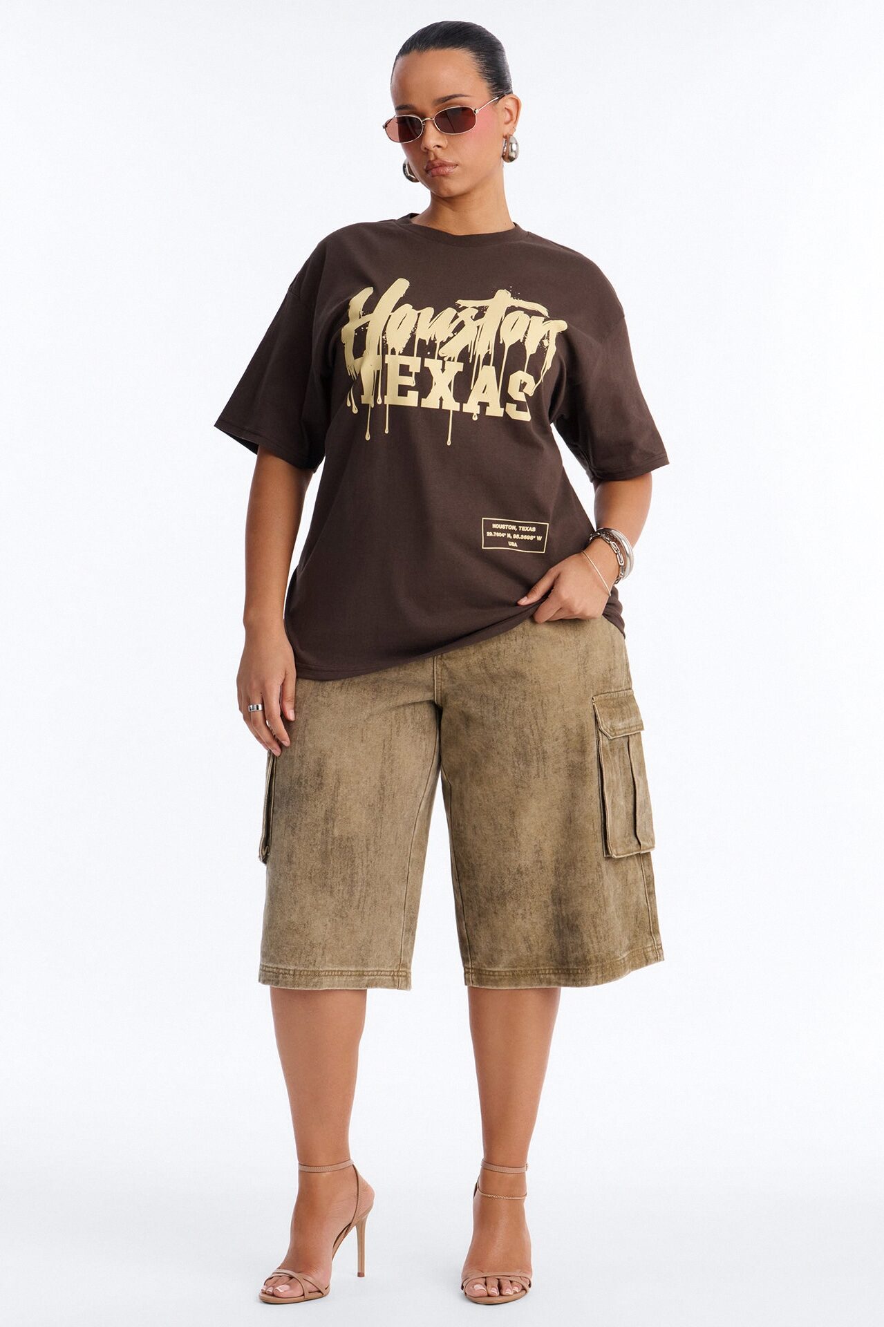Houston Drip Tee - Brown