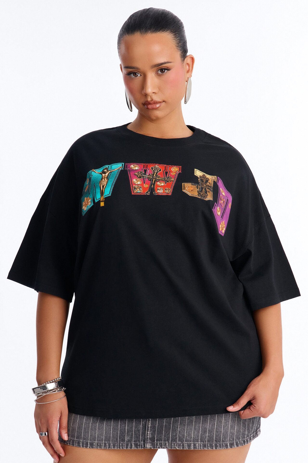 WWJD Oversized Tee - Black