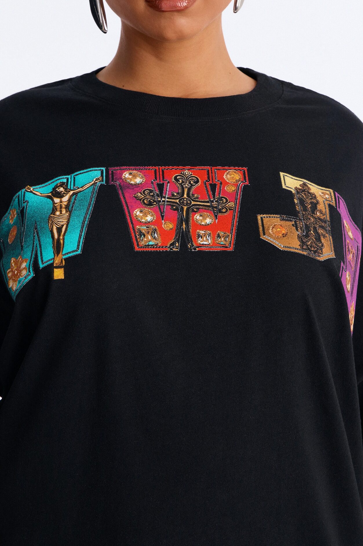 WWJD Oversized Tee - Black