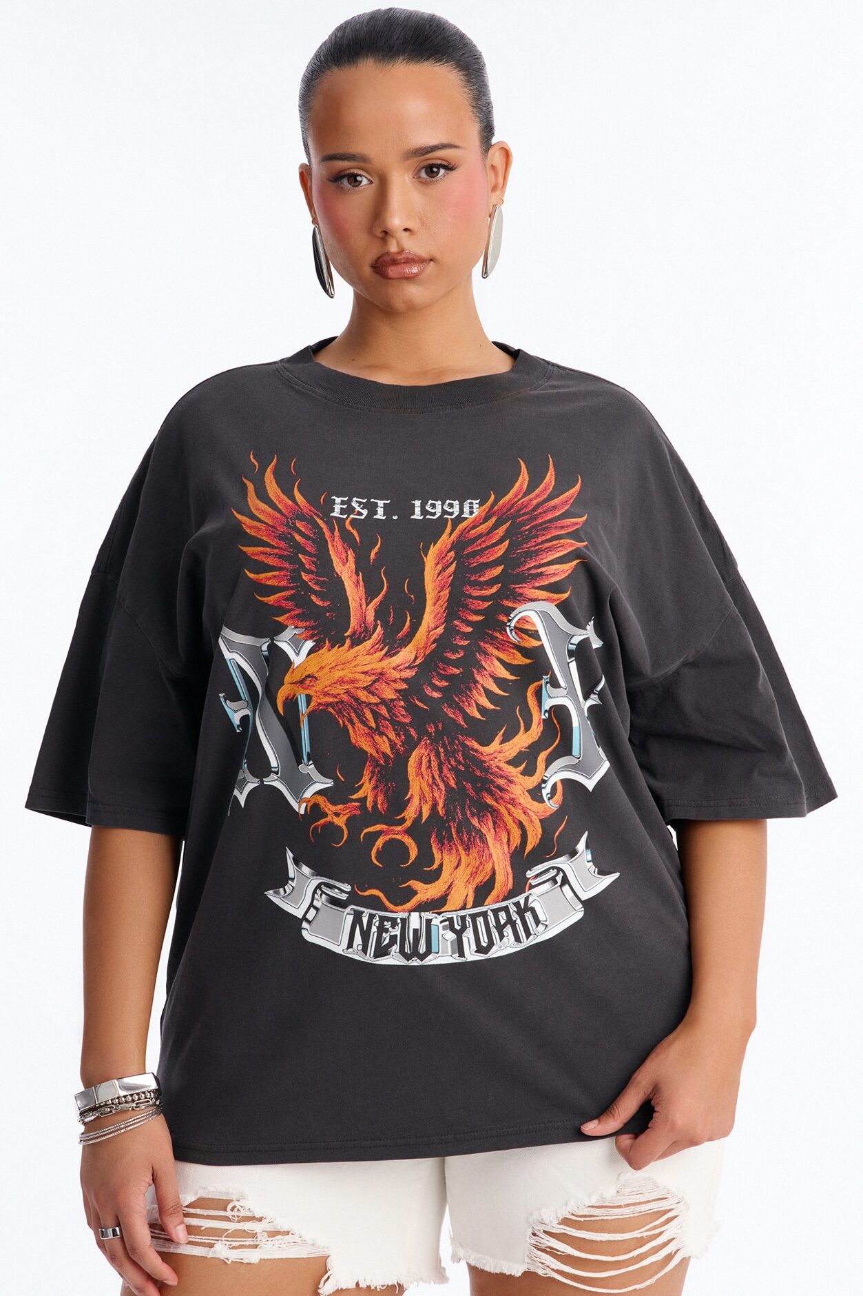 NY Spirit Washed Tee - Black Wash