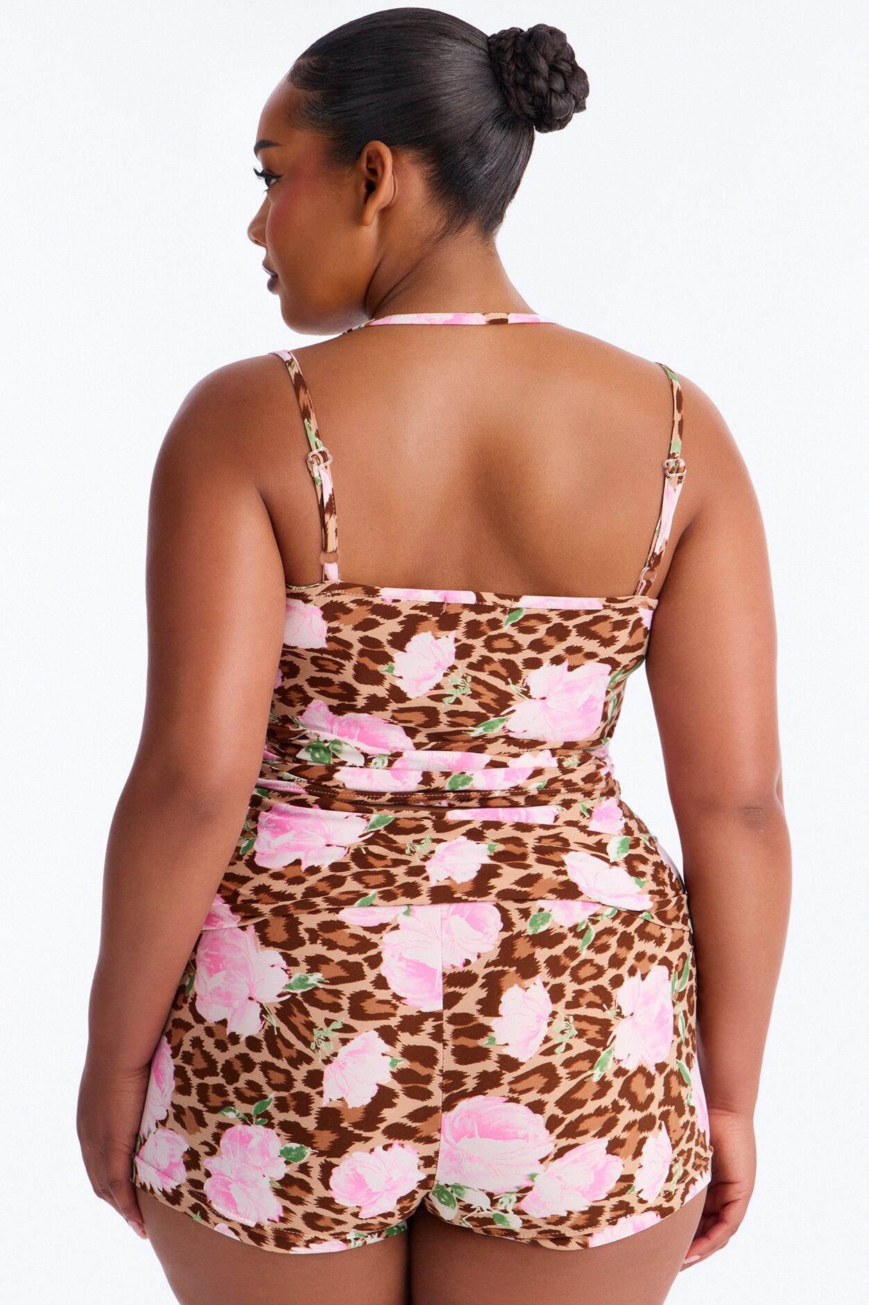 Pretty Wild Night PJ Short Set - Brown/combo