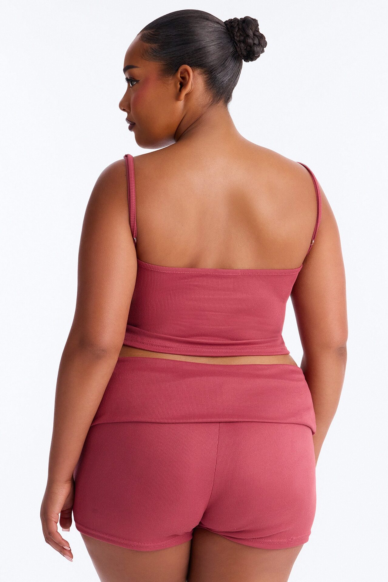 Romance Vibes Foldover PJ Short Set - Raspberry