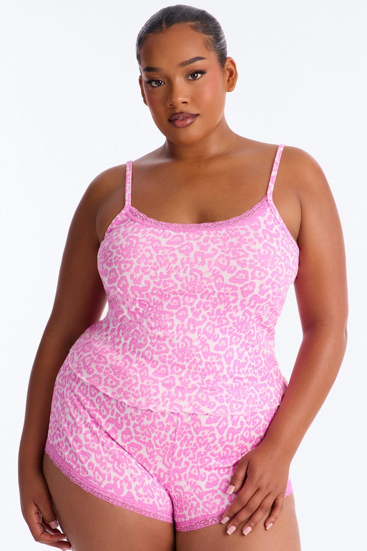 Wild In Pink PJ Short Set - Hot Pink