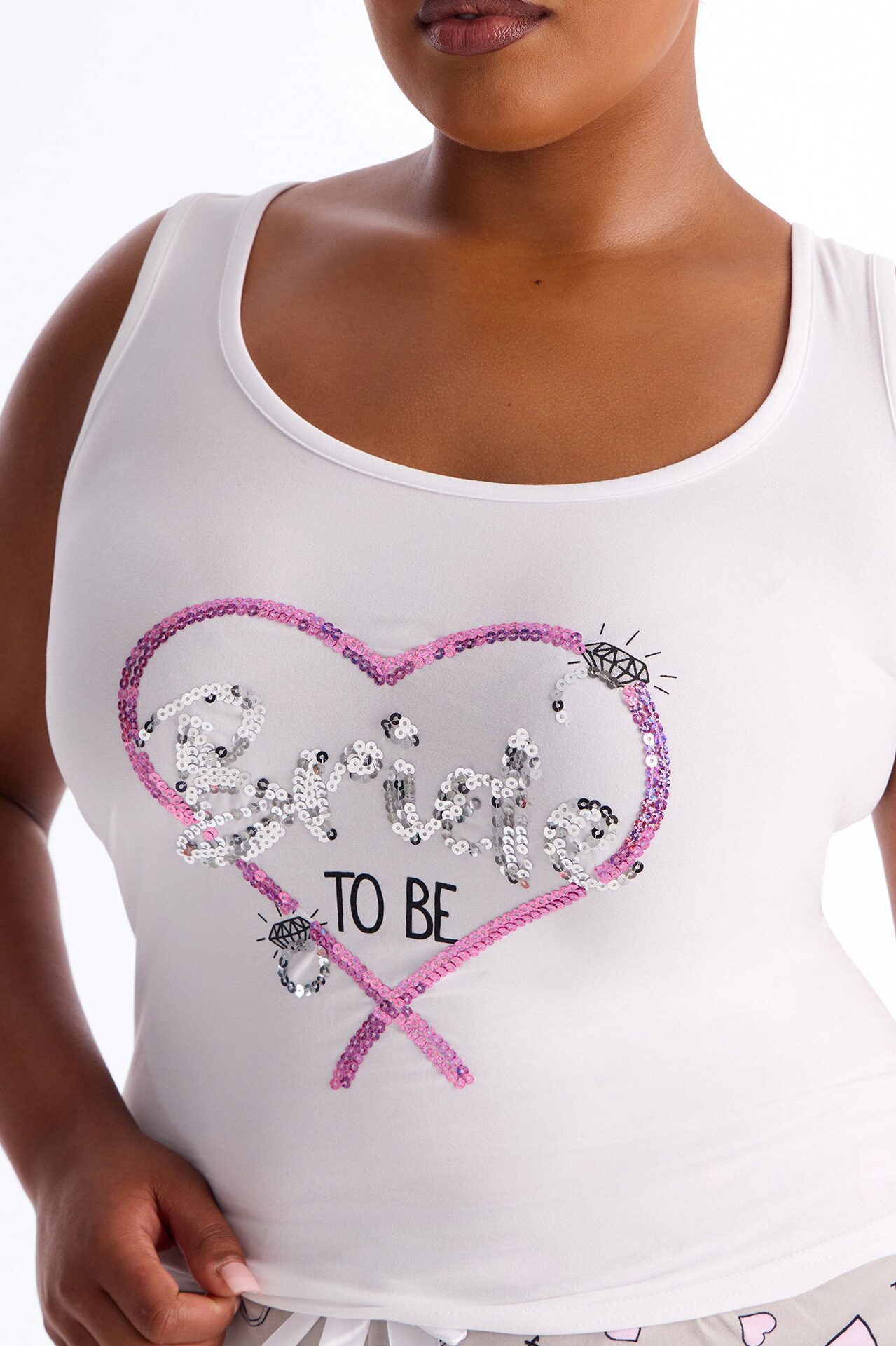 Bridal Era Tank & Short PJ Set - White/combo