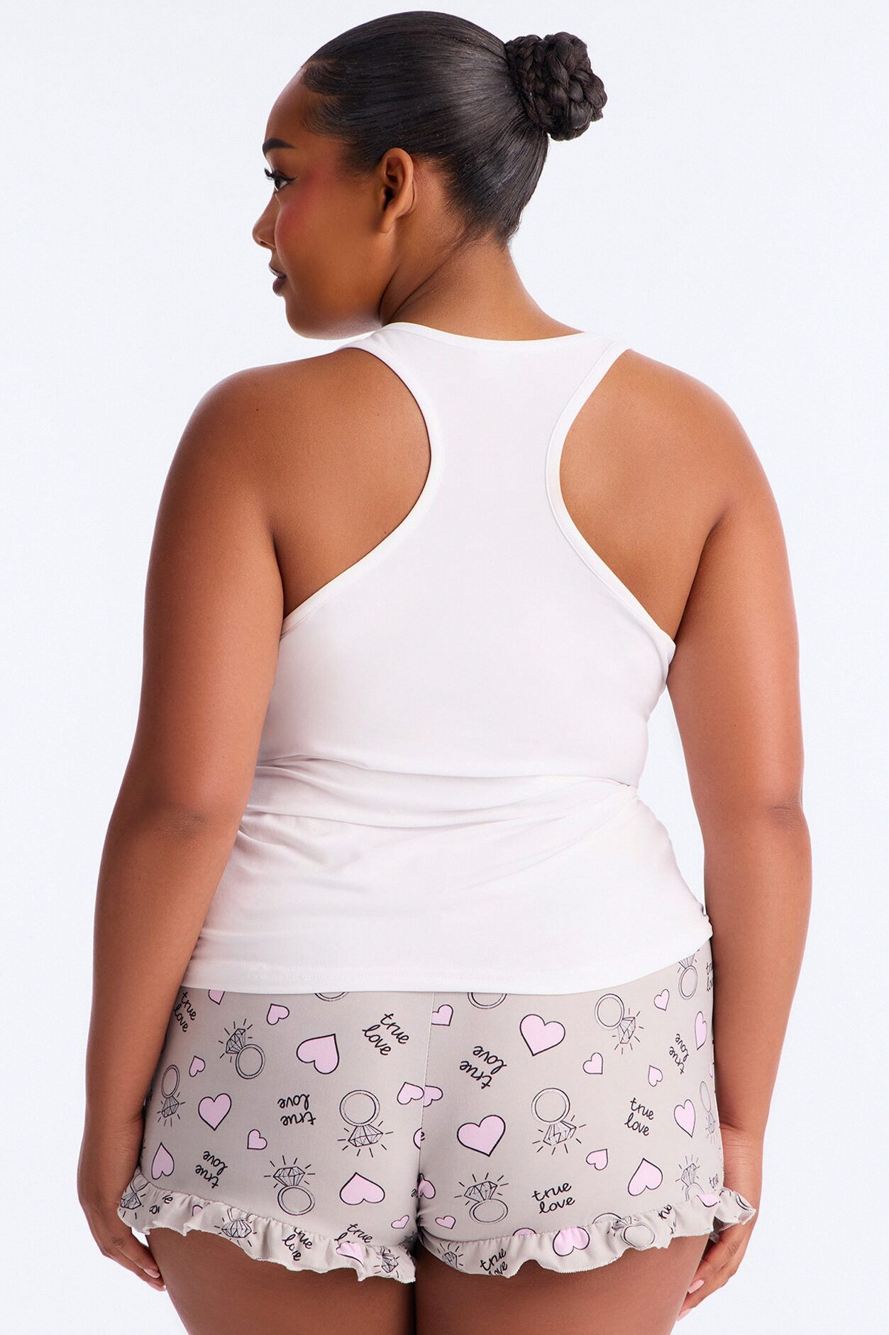 Bridal Era Tank & Short PJ Set - White/combo