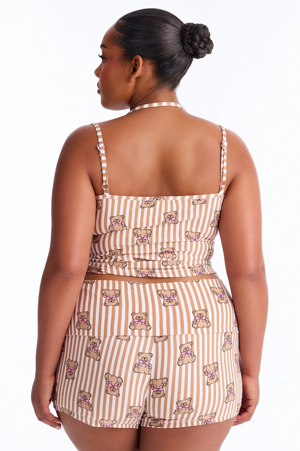 Cuddle With Me Teddy Bear PJ Short Set - Brown