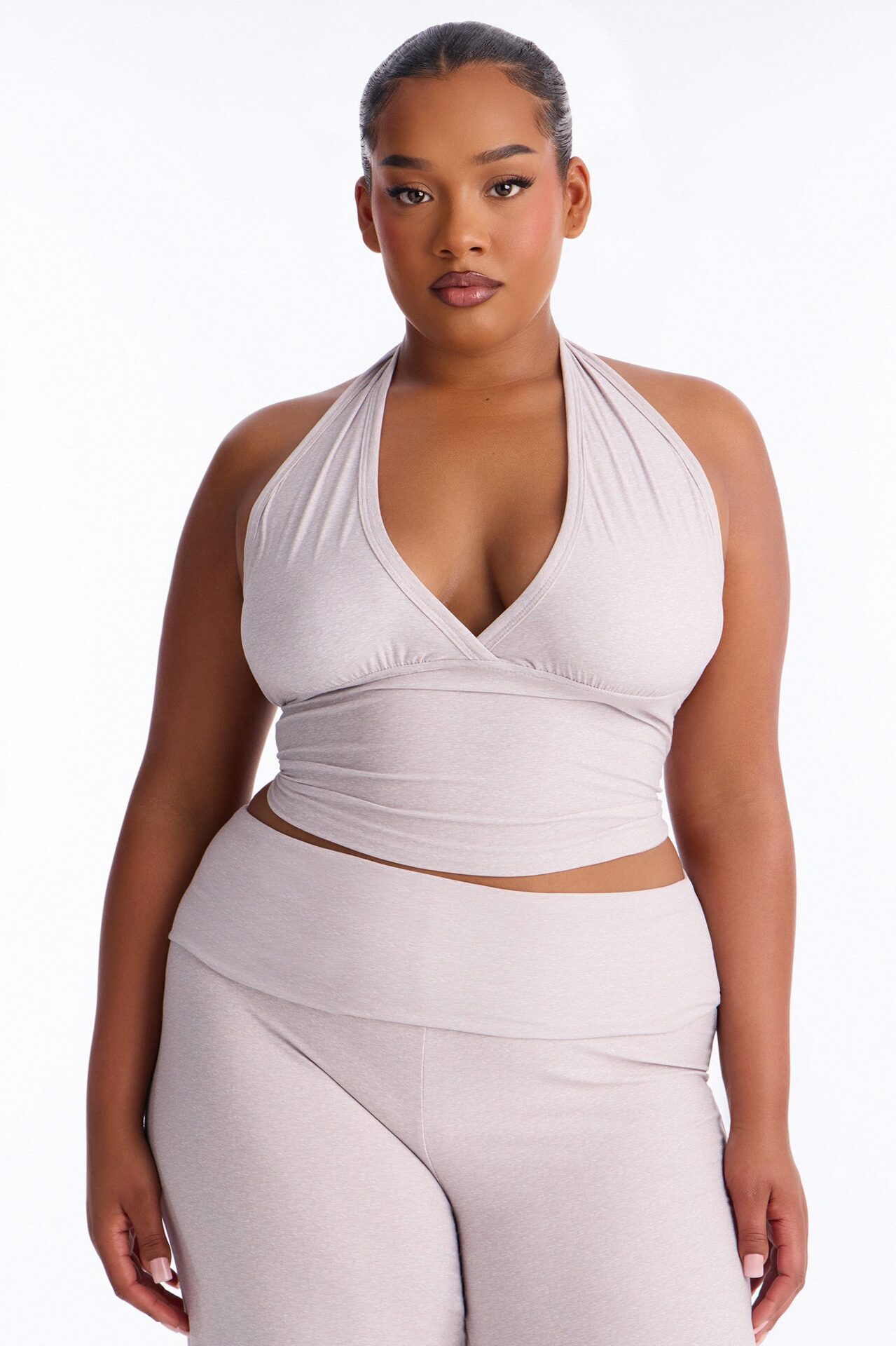 Stay Cozy Halter PJ Pant Set - Heather Grey