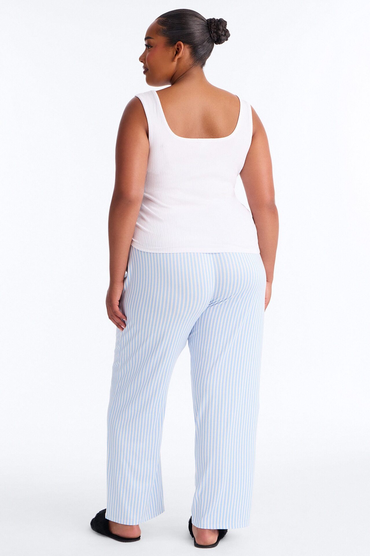 Bow Down Boxer PJ Pant Set - White/Blue
