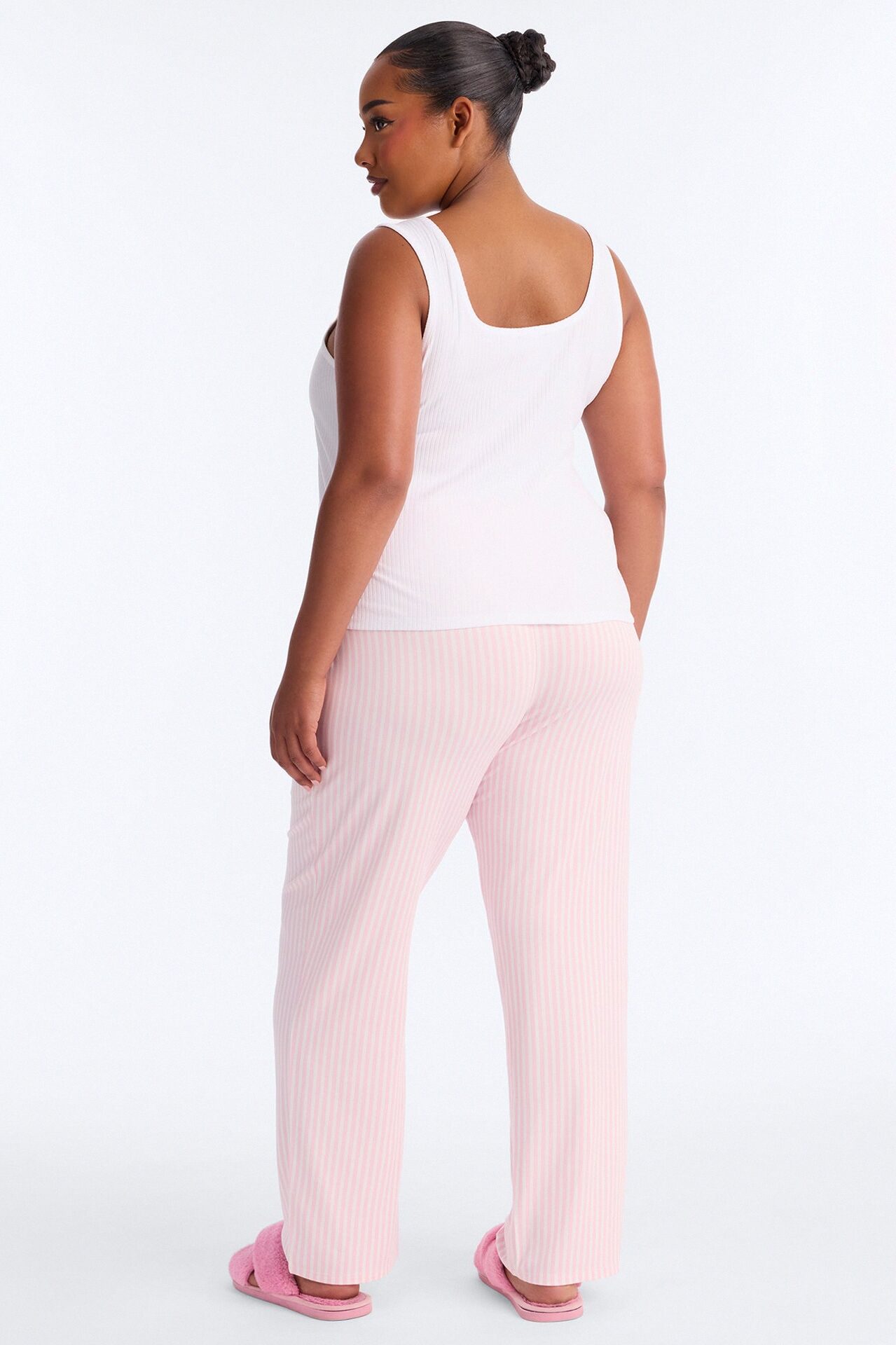 Bow Down Boxer PJ Pant Set - White/Pink