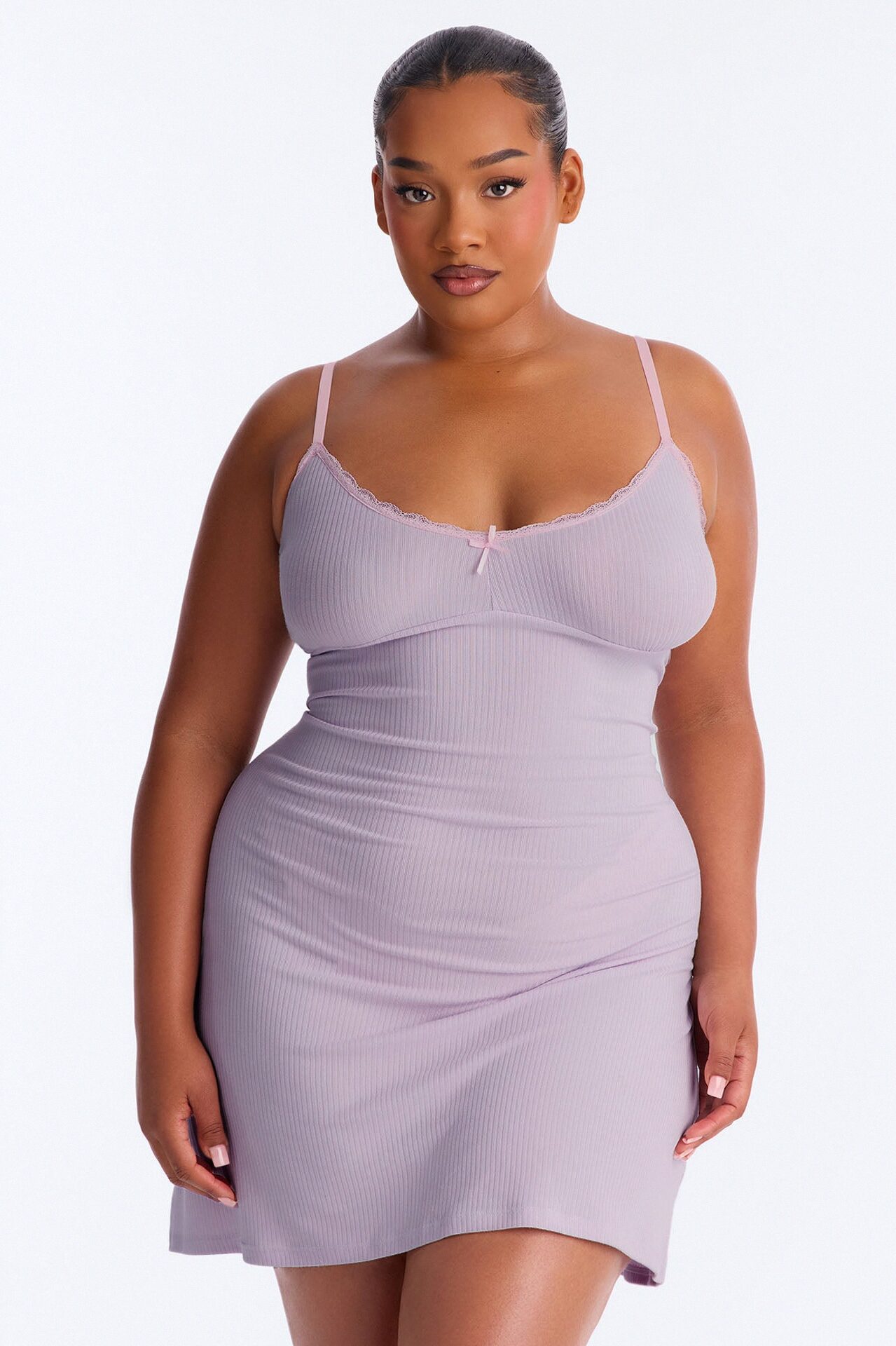 Getting Sleepy Ribbed Sleep Gown - Lavender