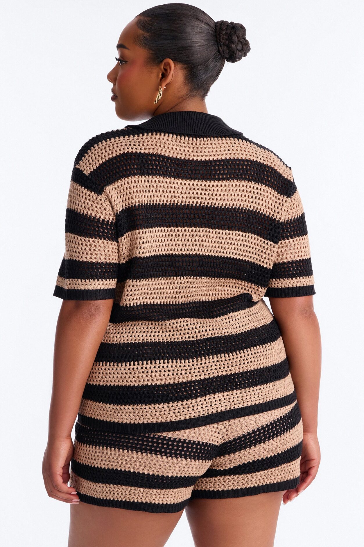 By The Waves Crochet Short Set - Black/combo