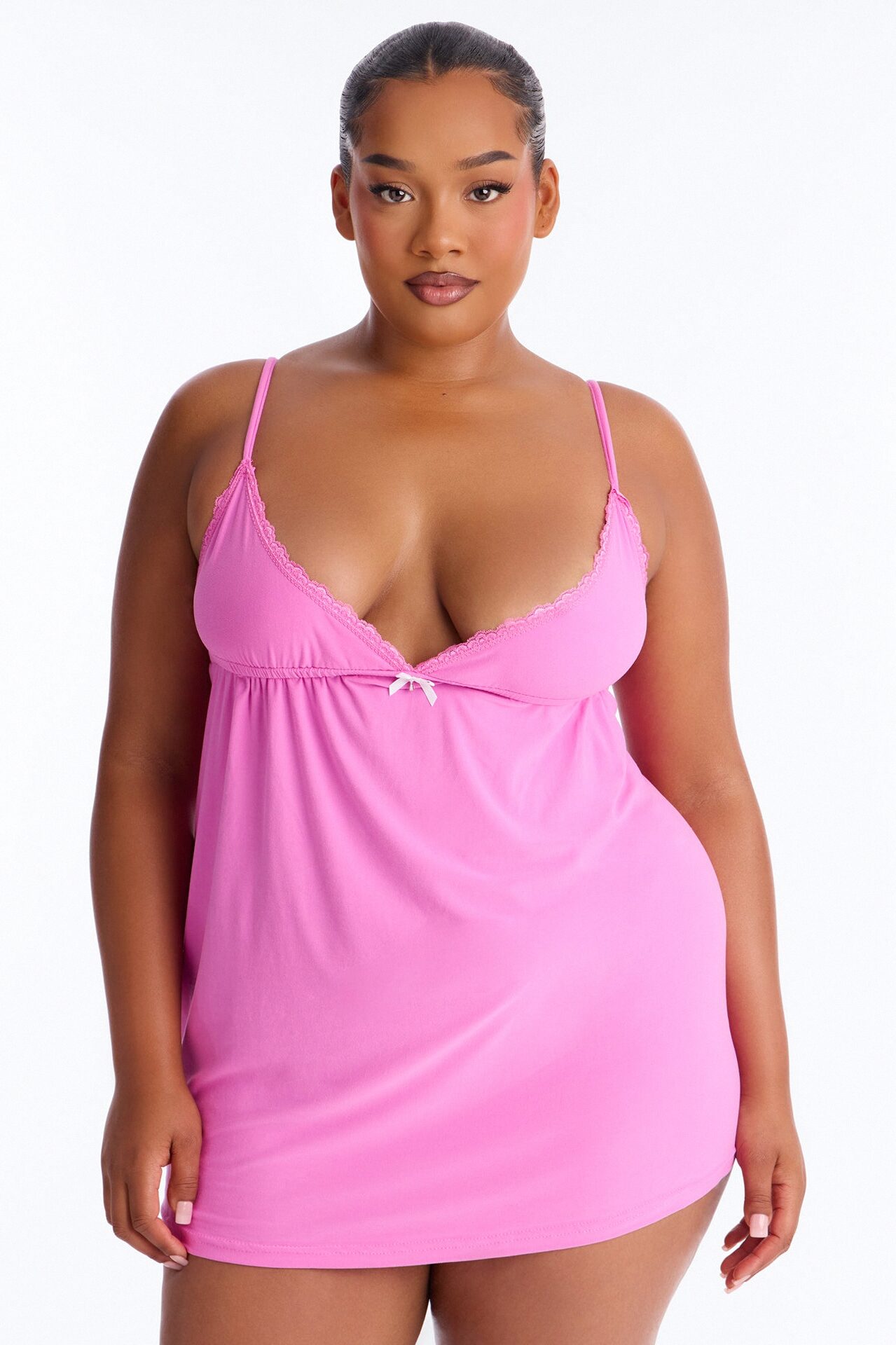 Cozy Up With Me PJ Sleep Dress - Hot Pink