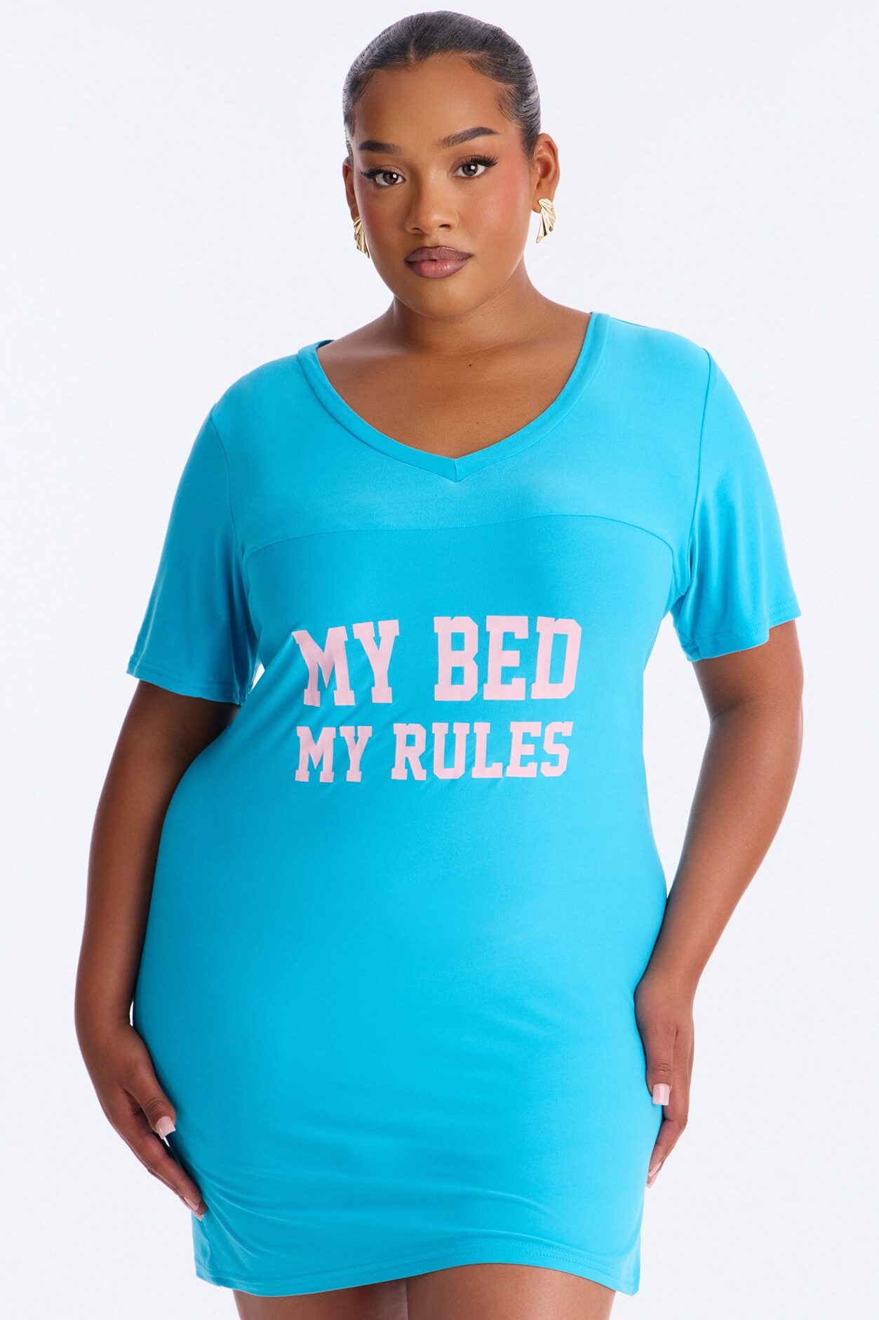 My Bed My Rules PJ Sleep Shirt - Blue/combo