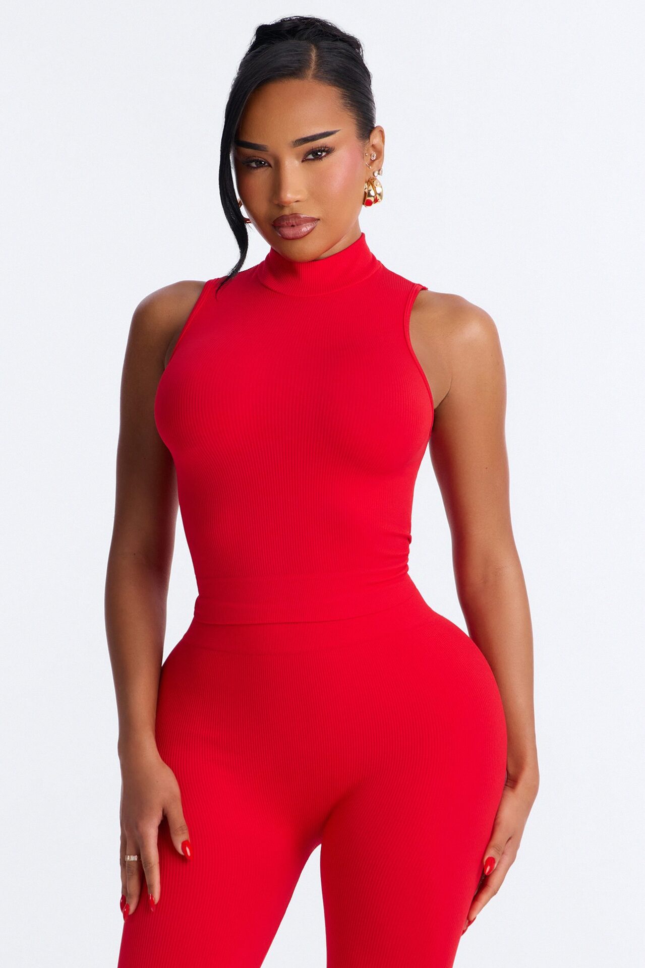 Cora Seamless Capri Set - Red
