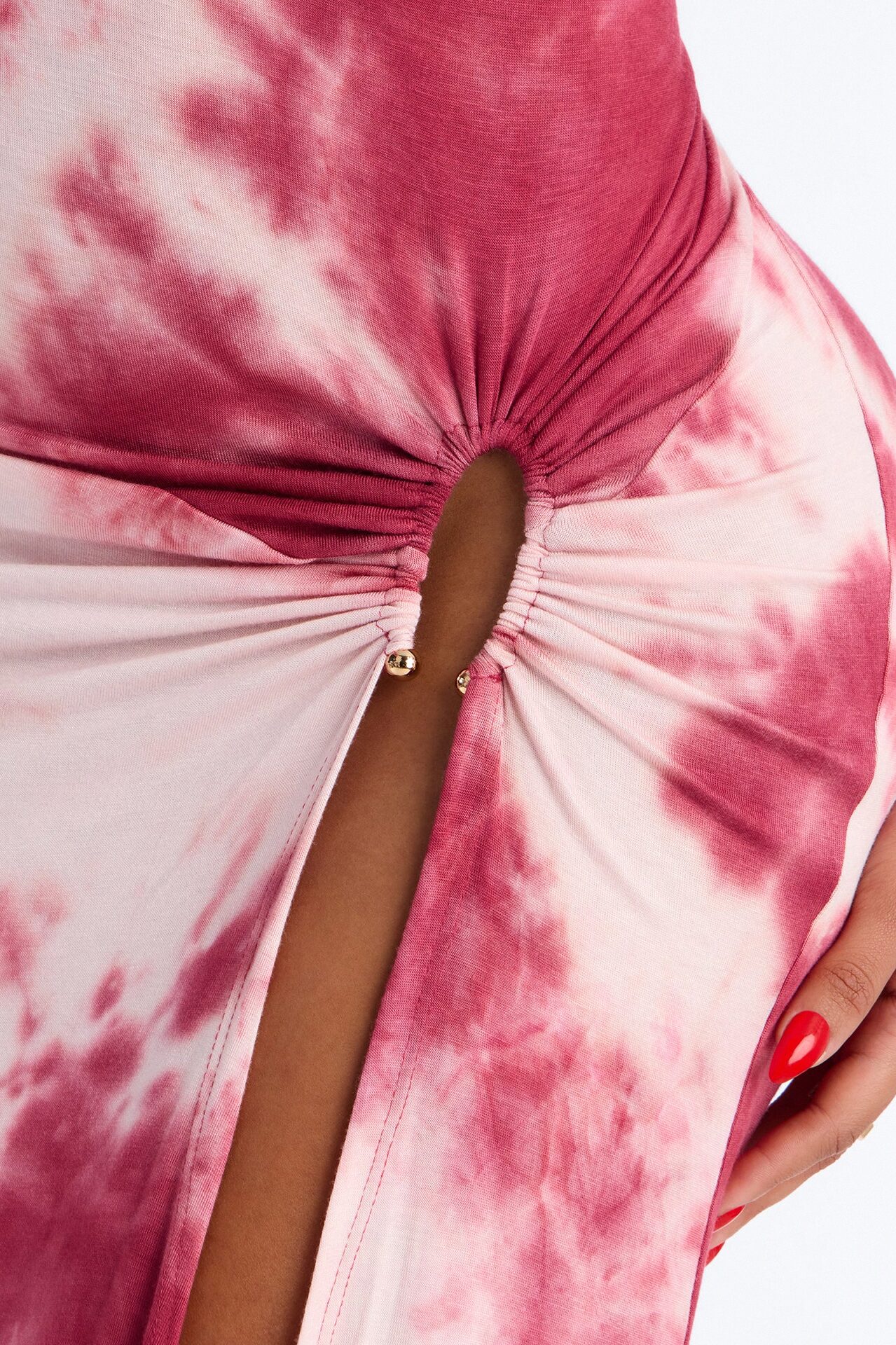 Leilani Tie Dye Maxi Dress - Burgundy/combo