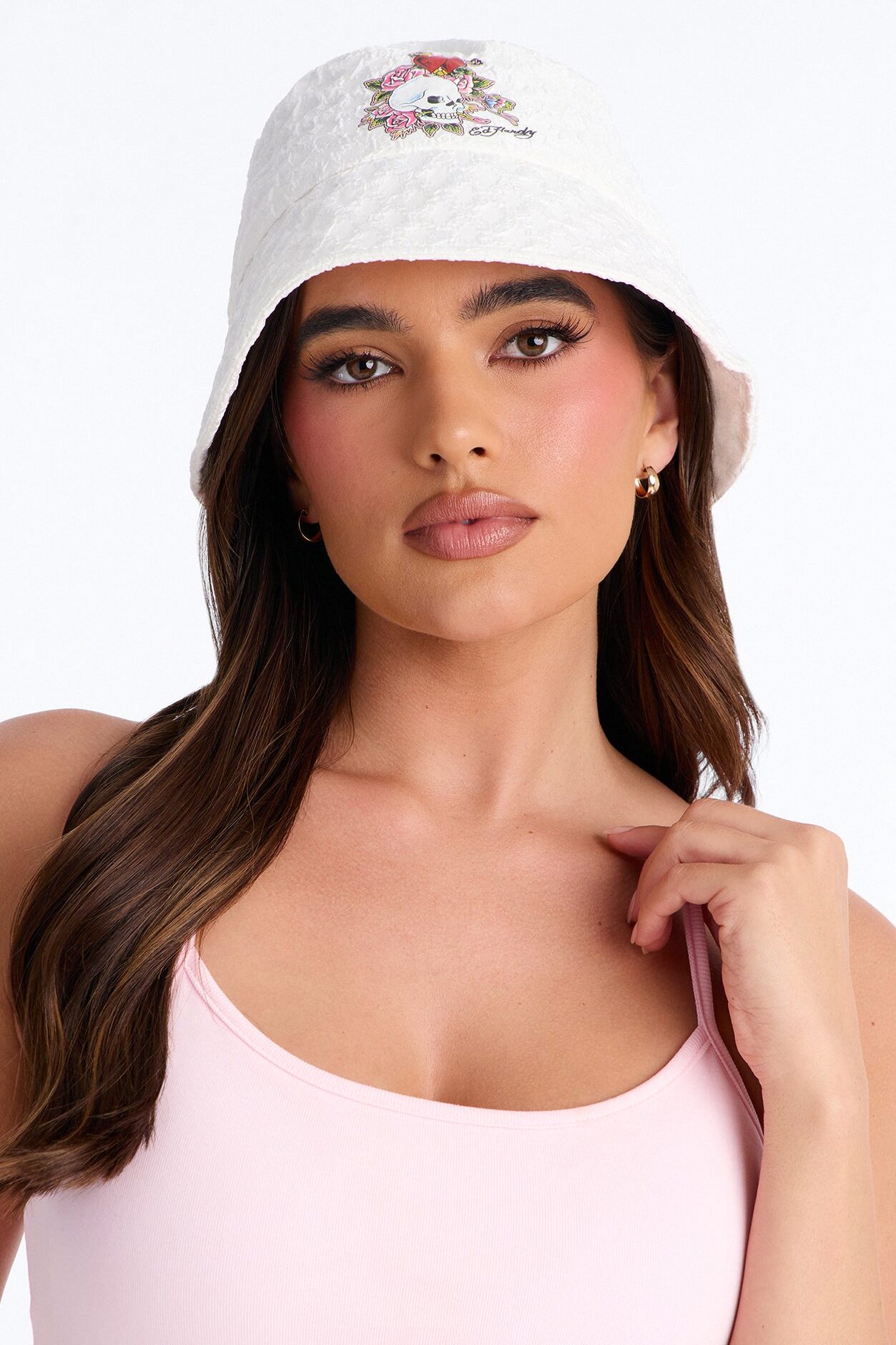 Not Today Ed Hardy Bucket Hat - Ivory/combo
