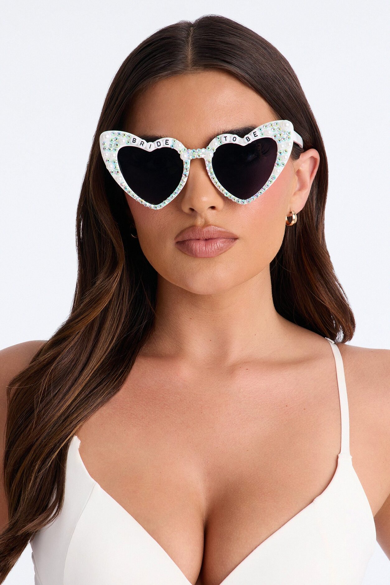 Bride To Be Heart Eye Sunglasses - White