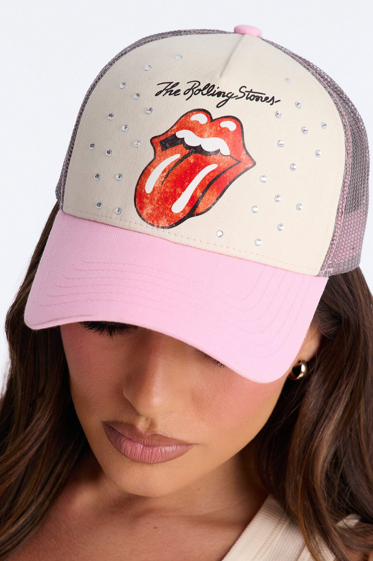 The Rolling Stones Trucker Hat - Pink/combo