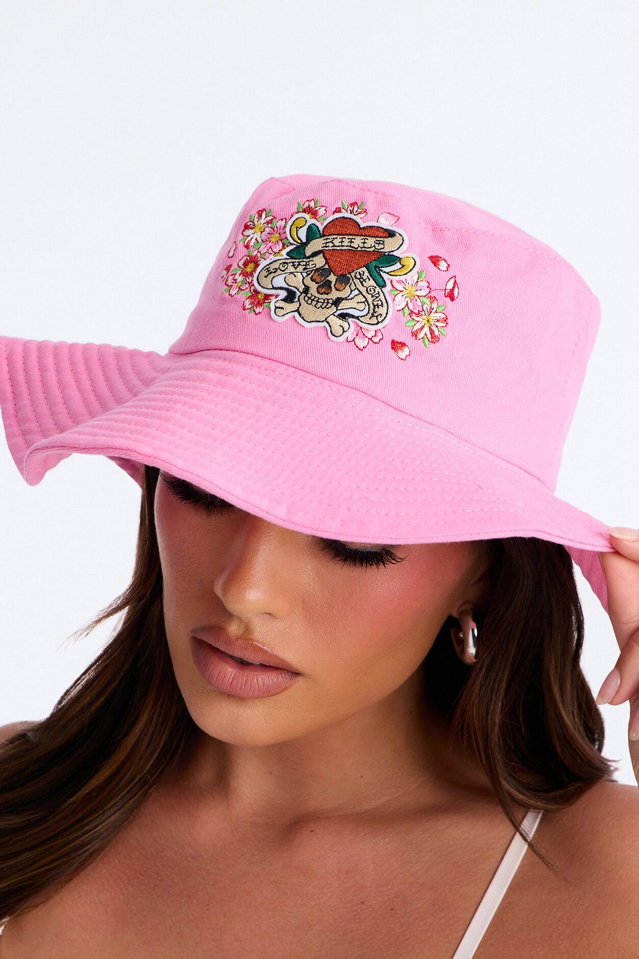 Love Kills Ed Hardy Bucket Hat - Pink/combo
