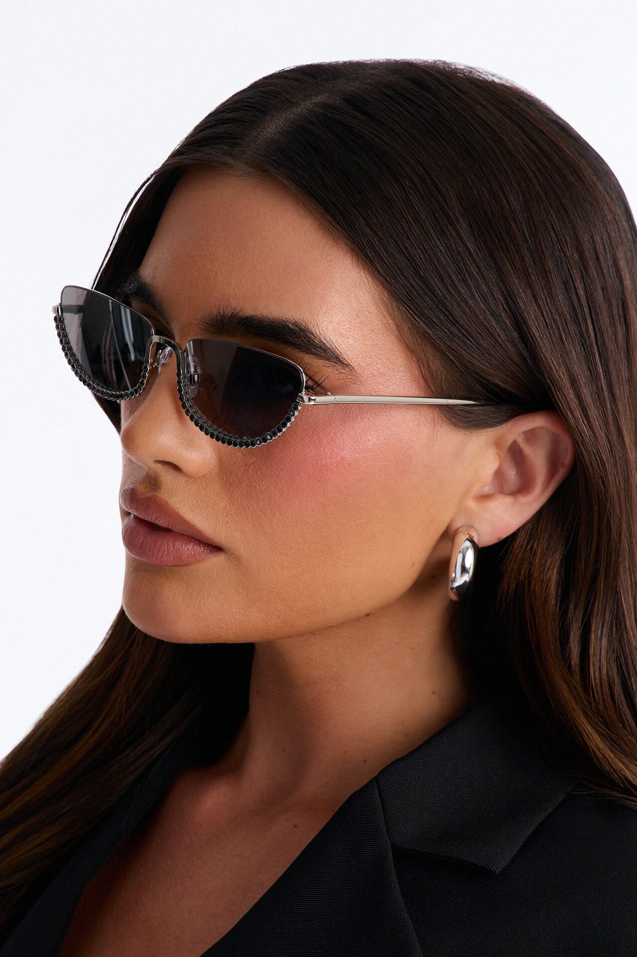 Pop Star Sunglasses - Silver/Black