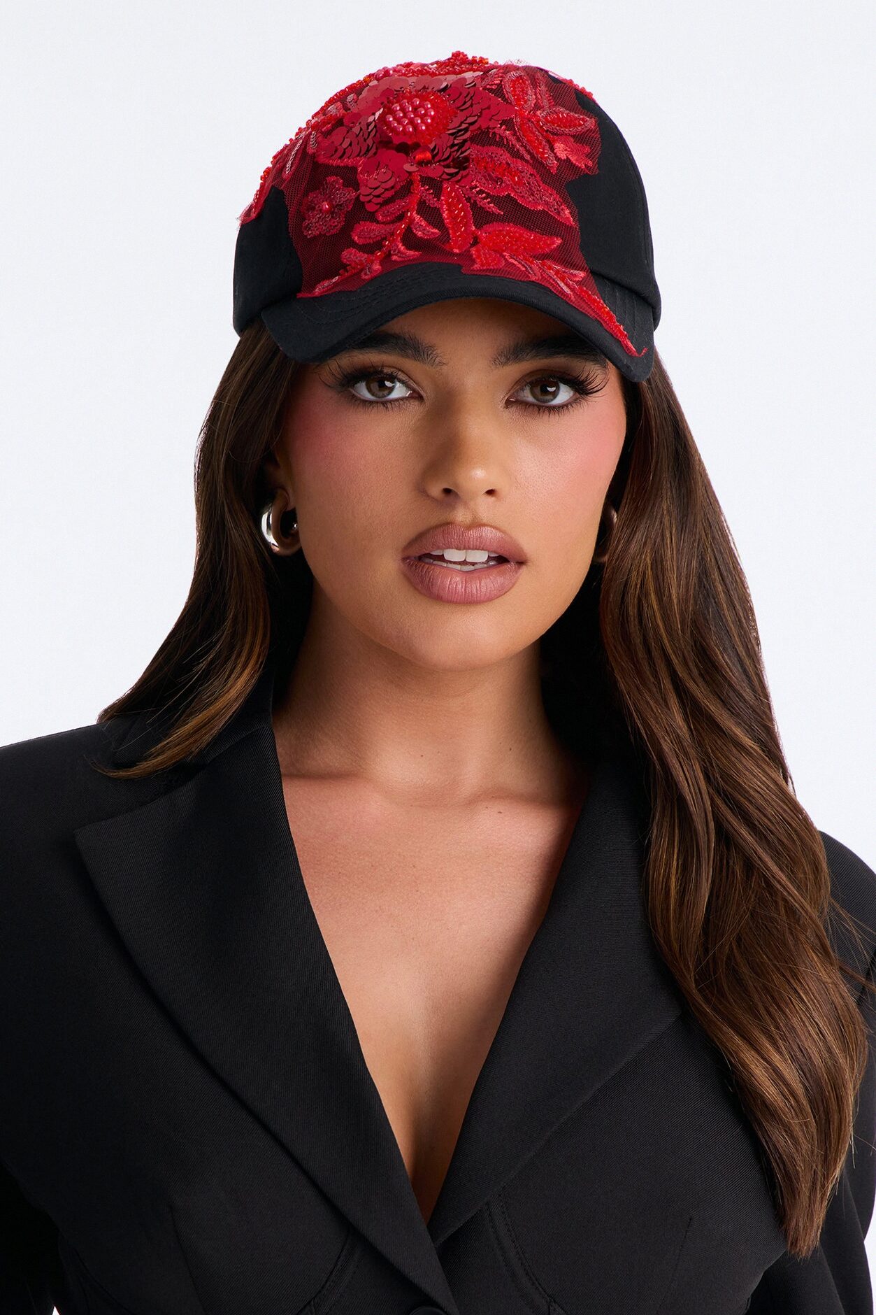 Bright Side Baseball Hat - Black/Red