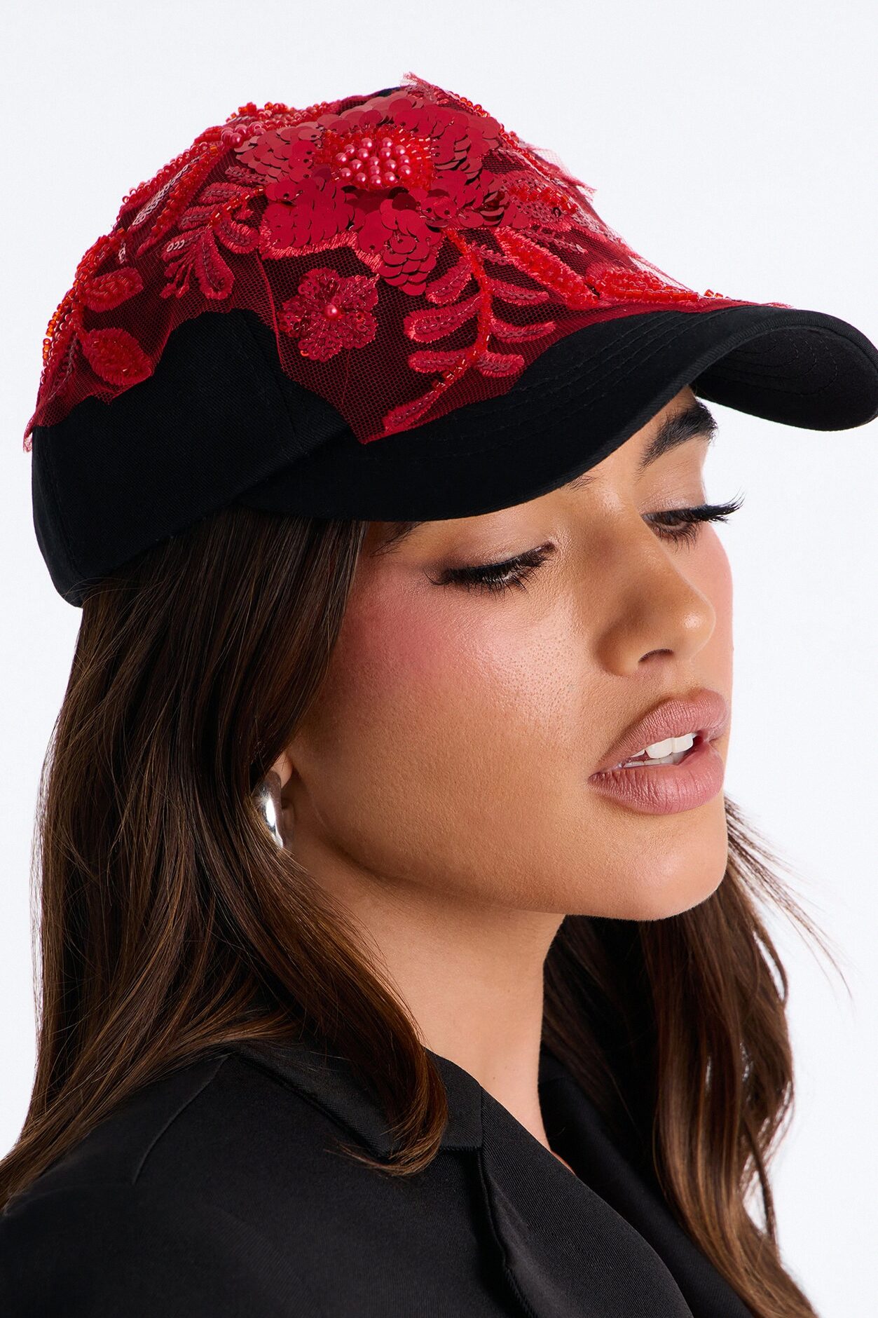 Bright Side Baseball Hat - Black/Red