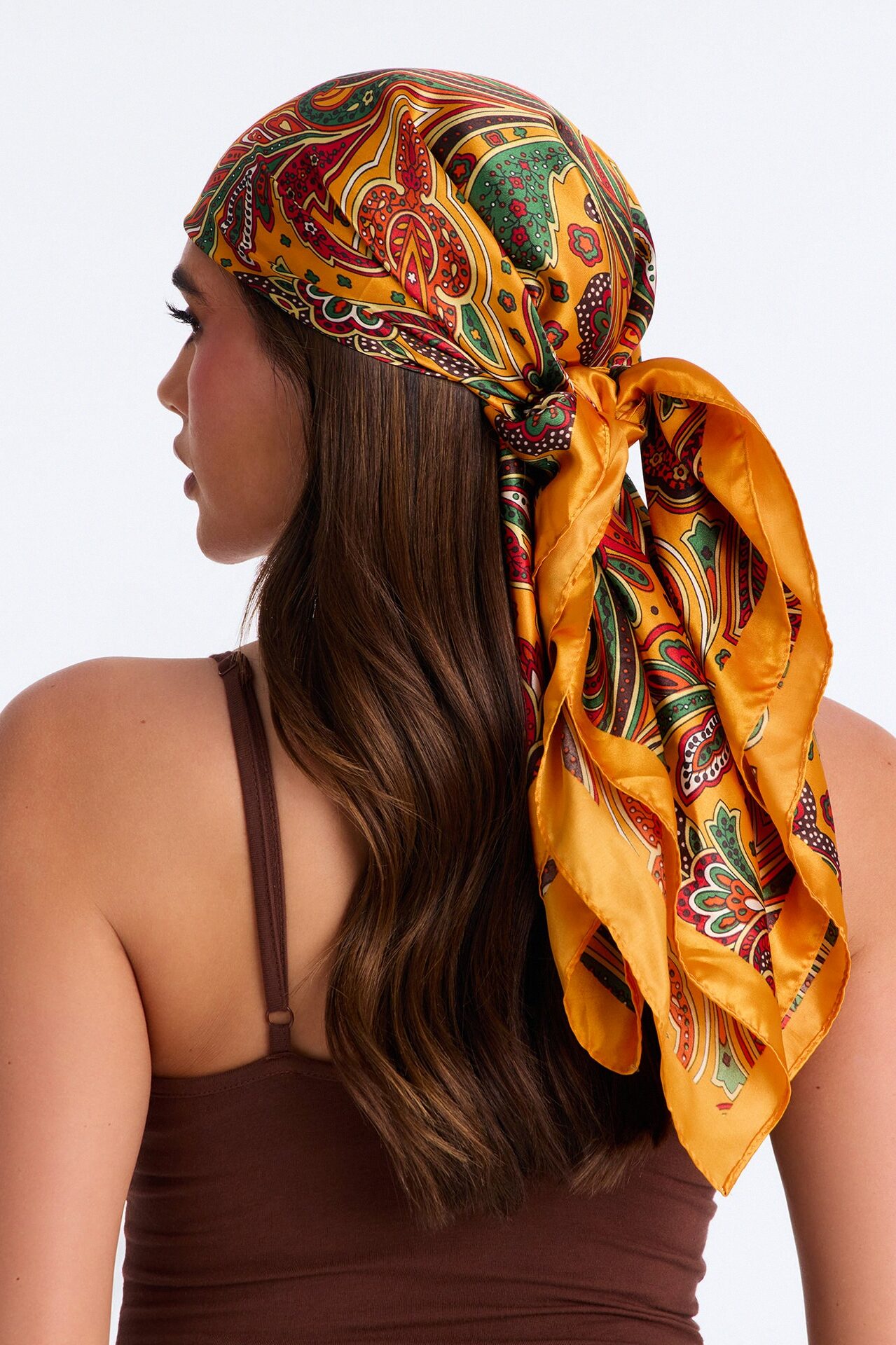 Lilly Paisley Head Scarf - Orange
