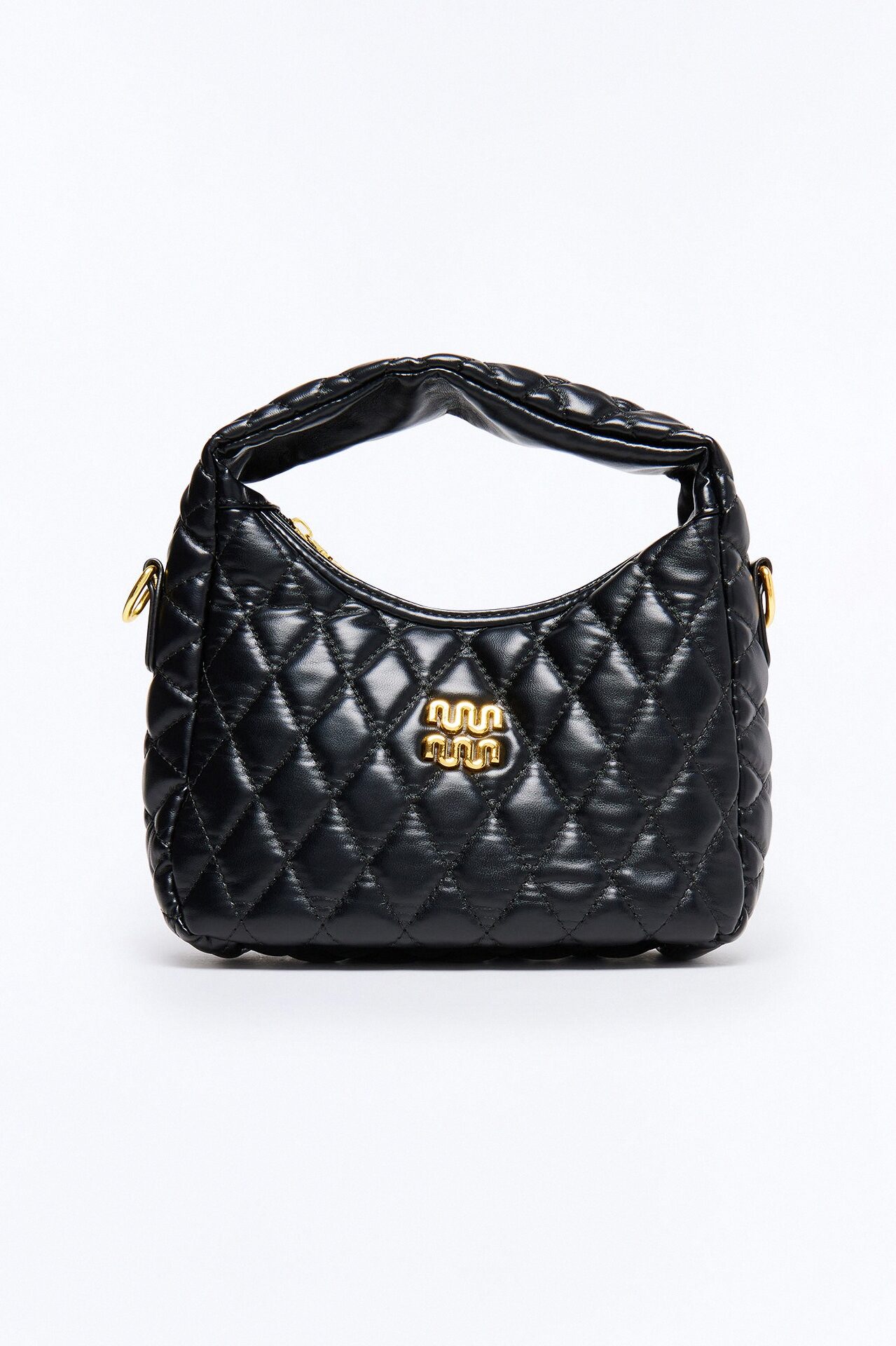 Pillow Talk Faux Leather Quilted Bag - Black