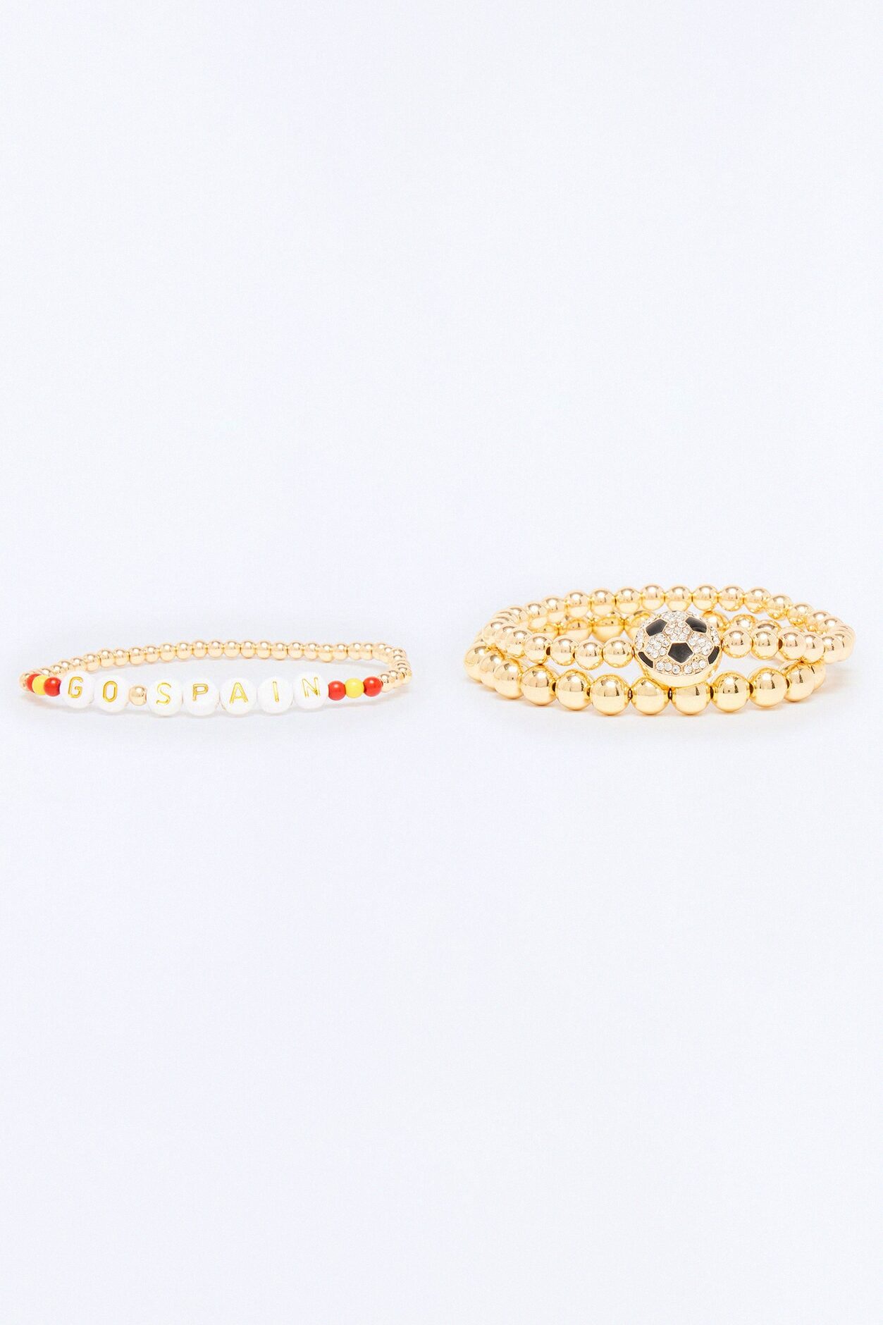 Go Spain Soccer 3 Piece Bracelet Set - Gold