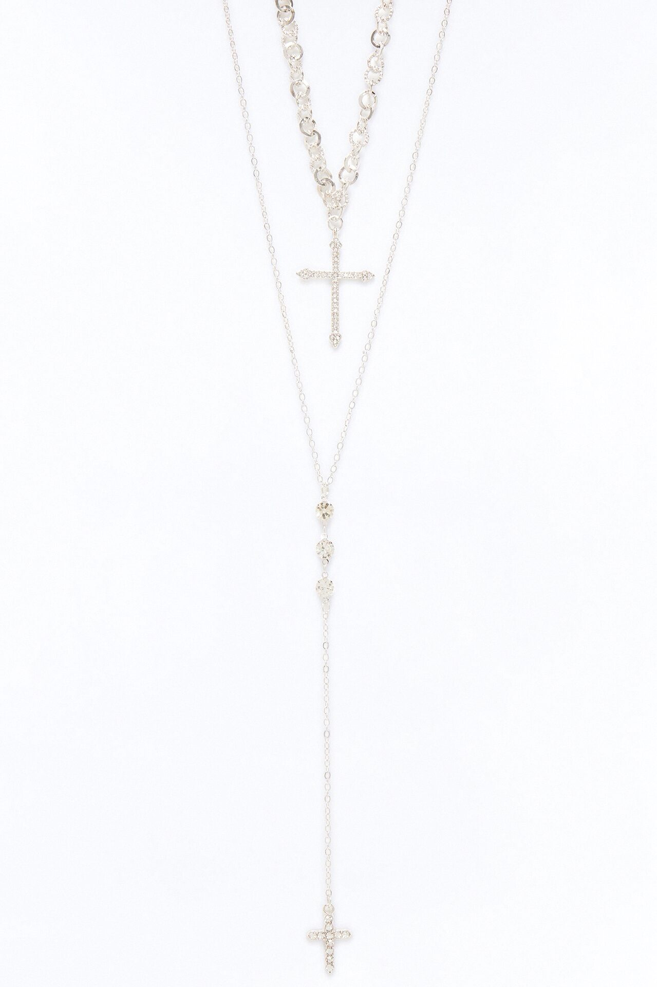 Feeling Religious Lariat Necklace - Silver