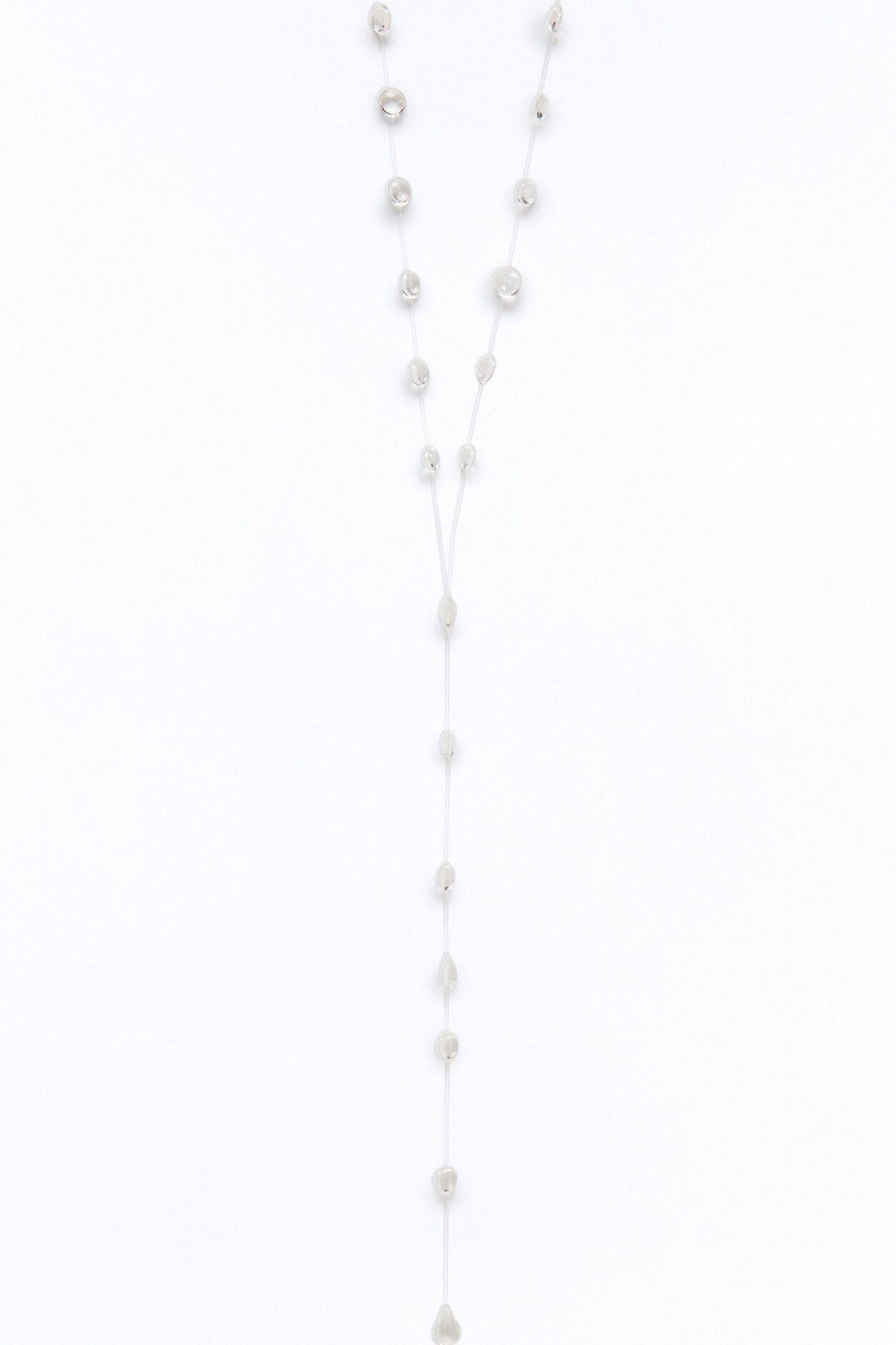 Just An Illusion Clear Lariat Necklace - Clear