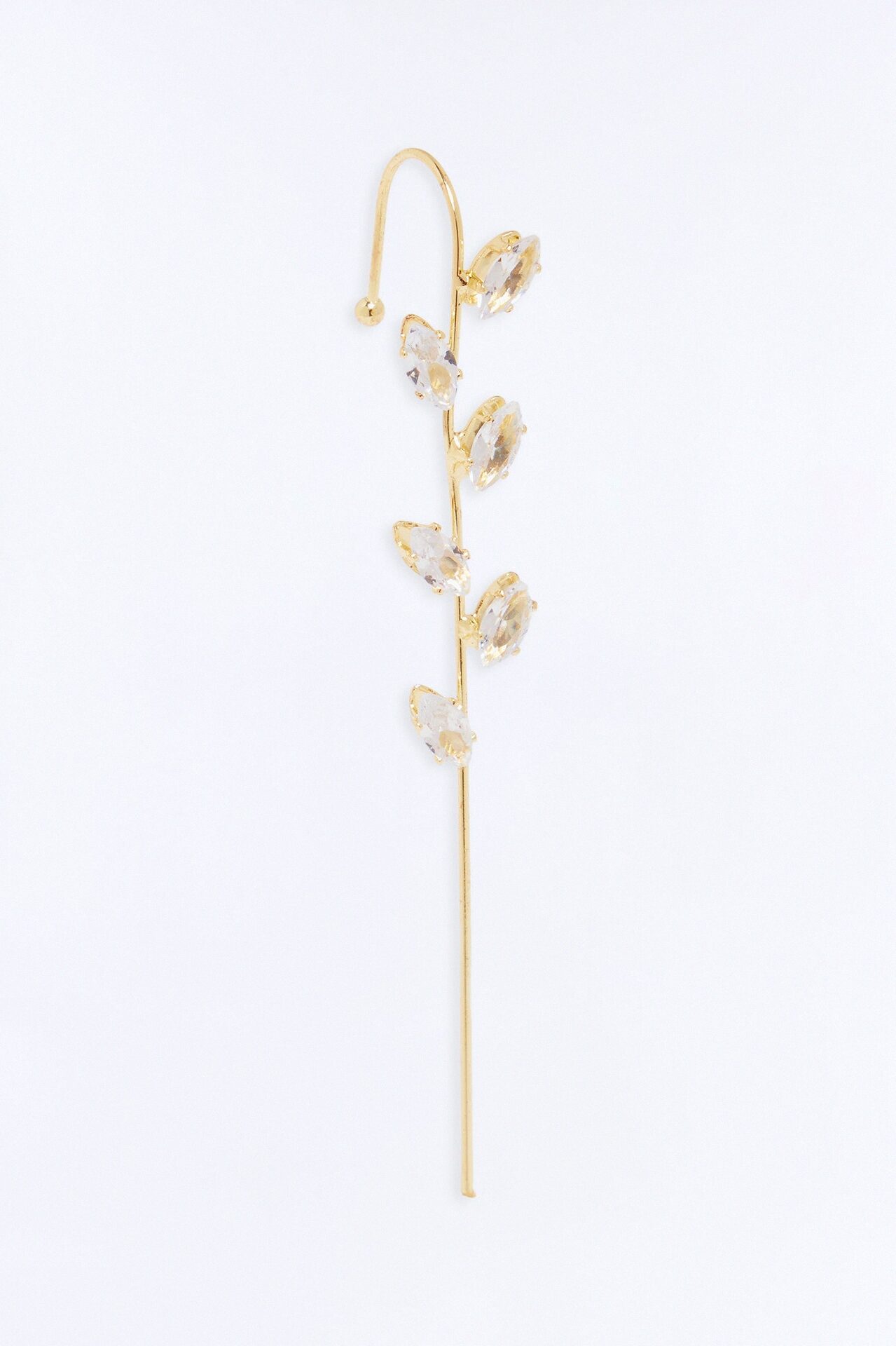 Rhinestone Vine Ear Cuff - Gold