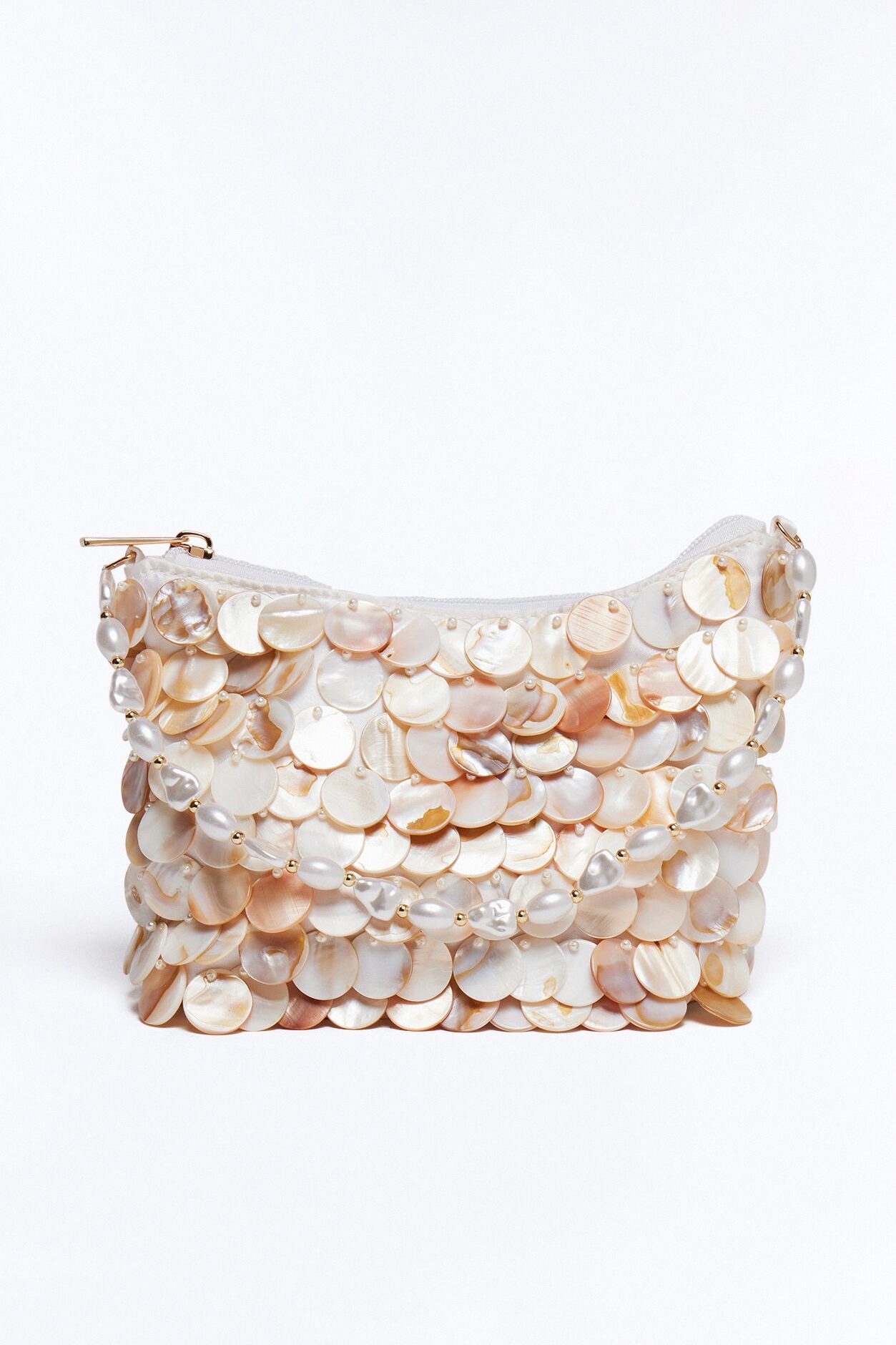 In Tulum Seashell Satchel Handbag - Natural/Combo