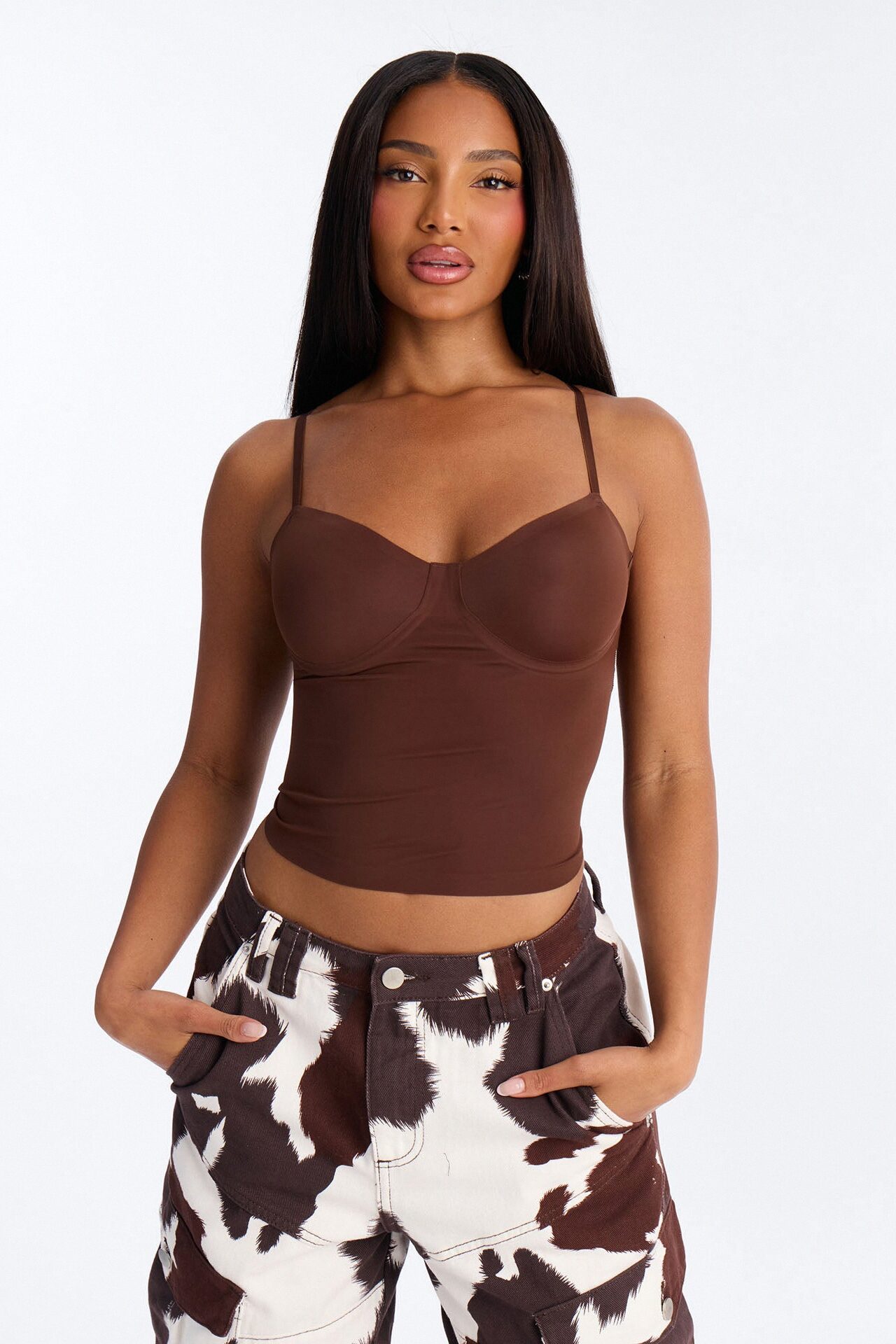 Amara Seamless Shapewear Top - Dark Brown