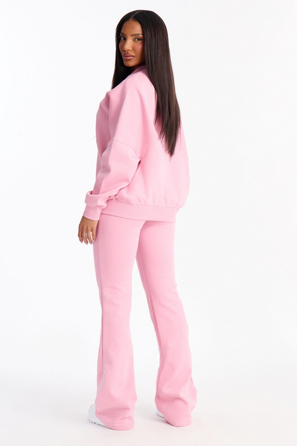 Kelsey Double Zip Flare Leg Pant Set - Pink