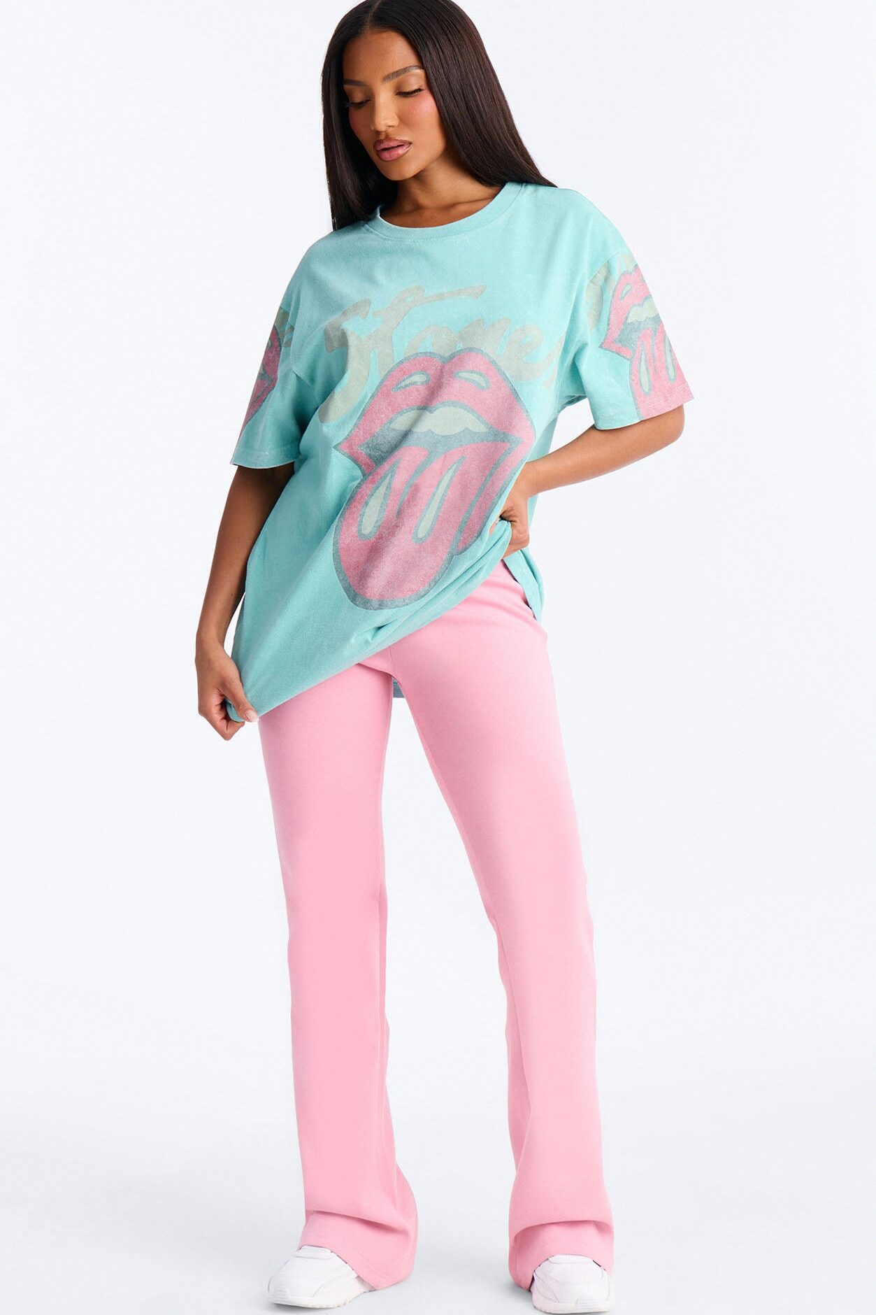 Rolling Stones Big Lips Washed Tee - Blue Wash