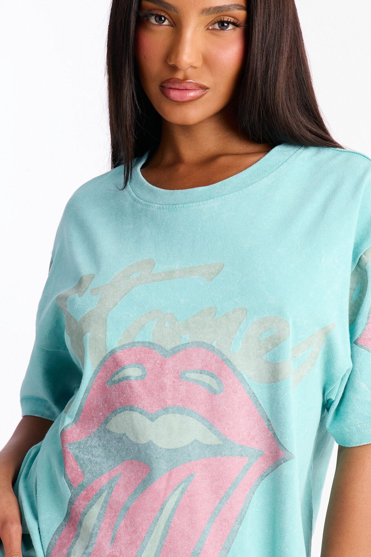 Rolling Stones Big Lips Washed Tee - Blue Wash