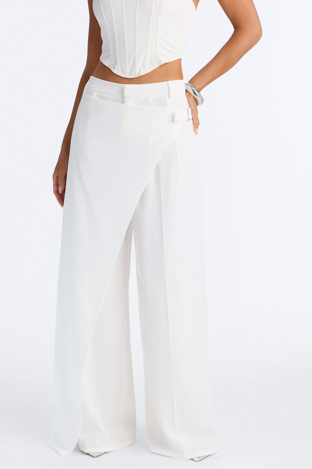 Tailored Touch Wrap Front Trouser 33″ - Ivory