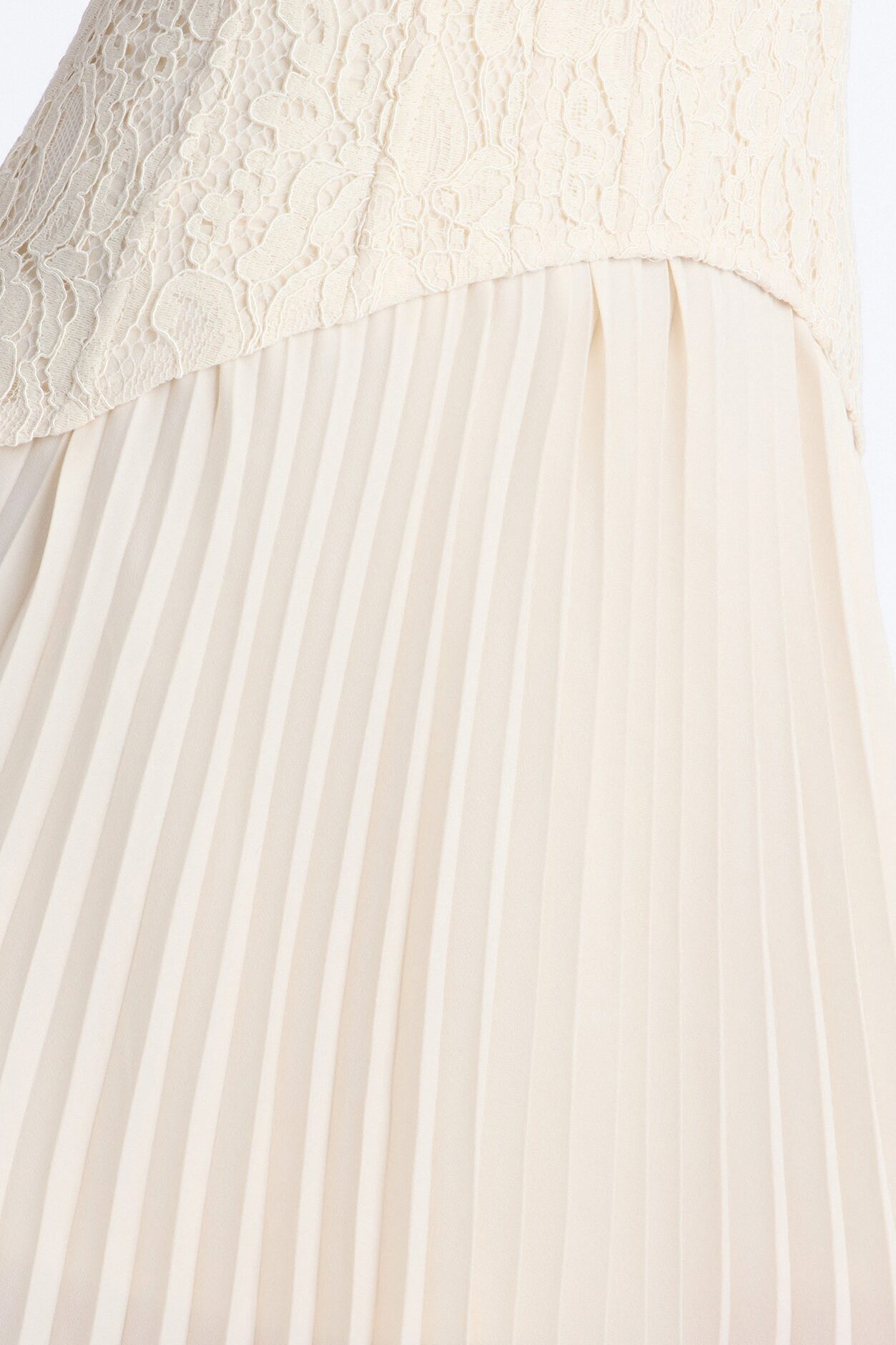 Daniella Lace Corset Pleated Mini Dress - Cream