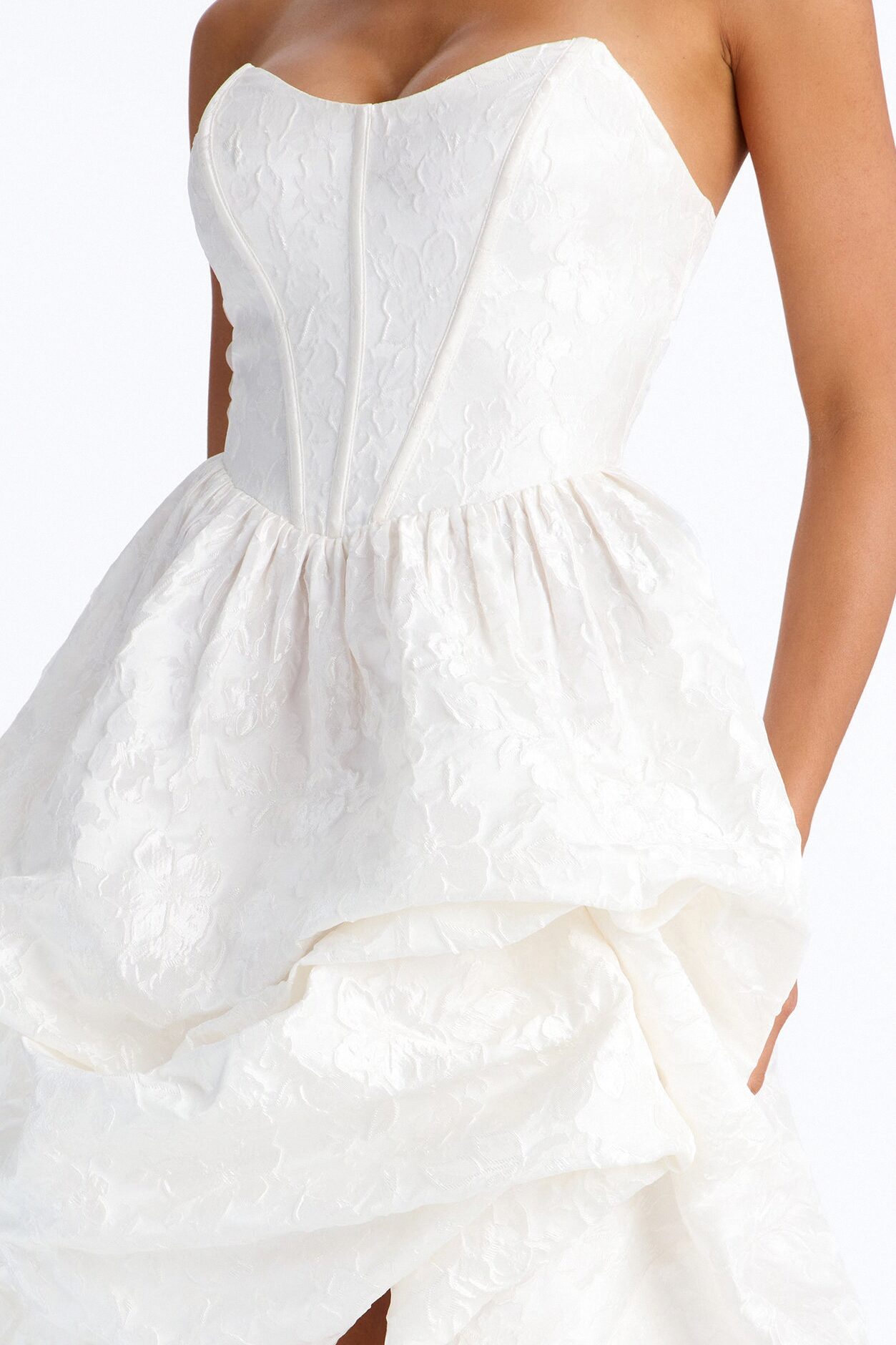 Amberlynn 2 Way Jacquard Gown - Ivory