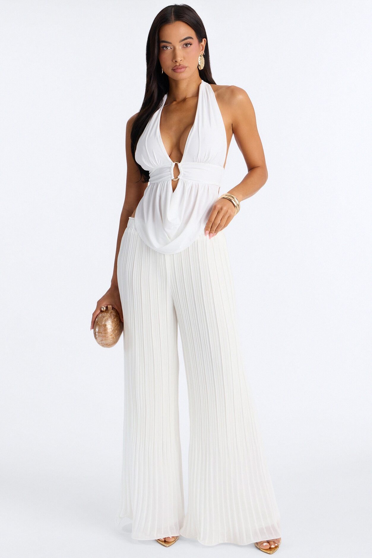 Born Bold Backless Halter Top - White
