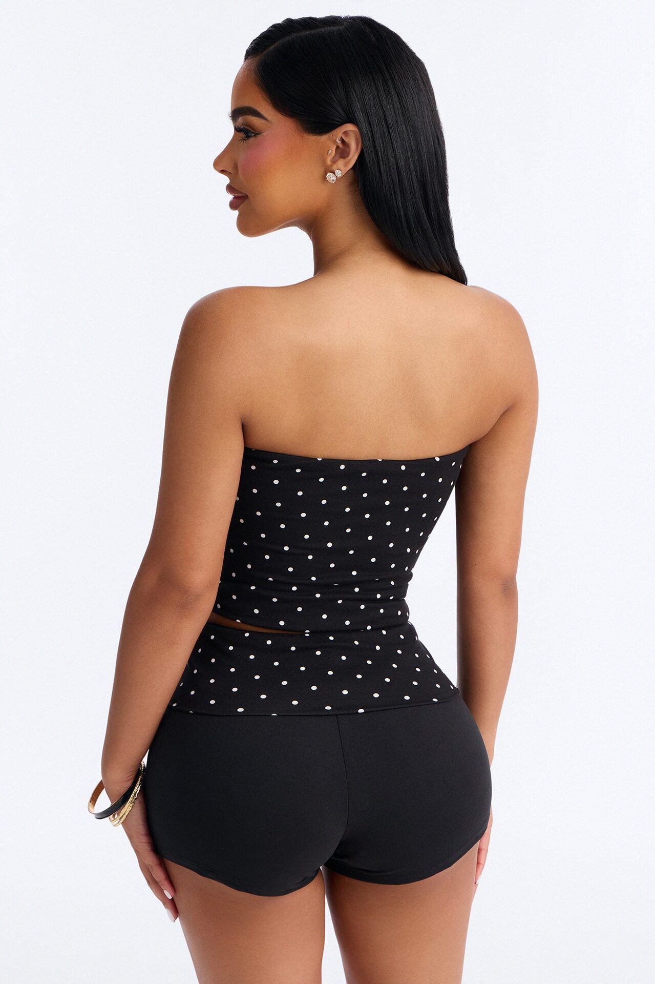 Polka Dot Cutie Reversible Short Set - Black